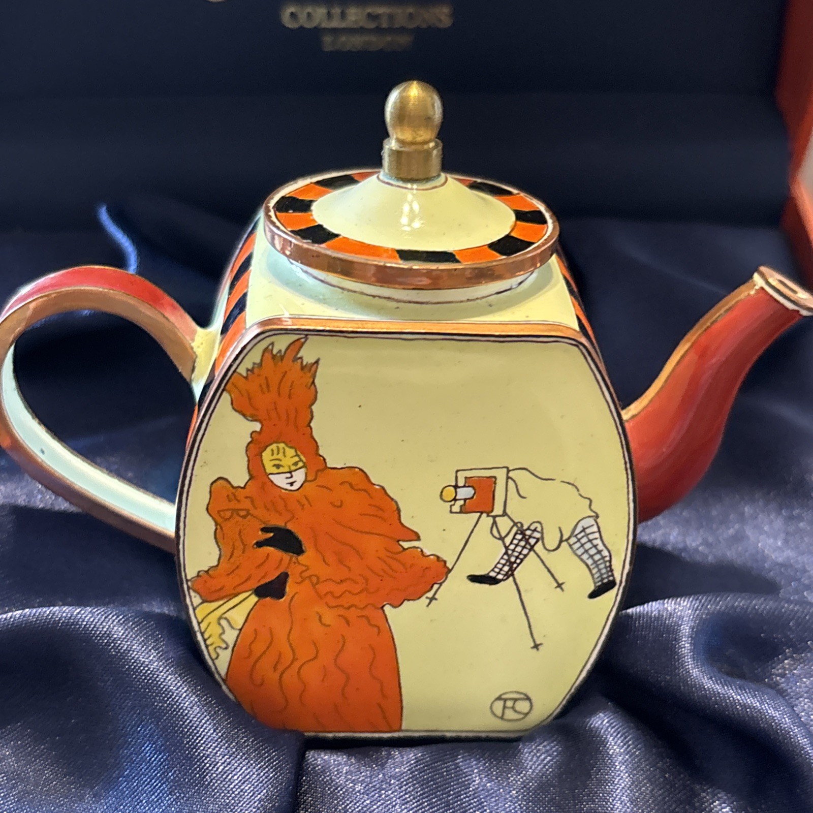 KELVIN CHEN Enamel Mini Copper Handpainted Miniature Teapot-photographer LauTrec