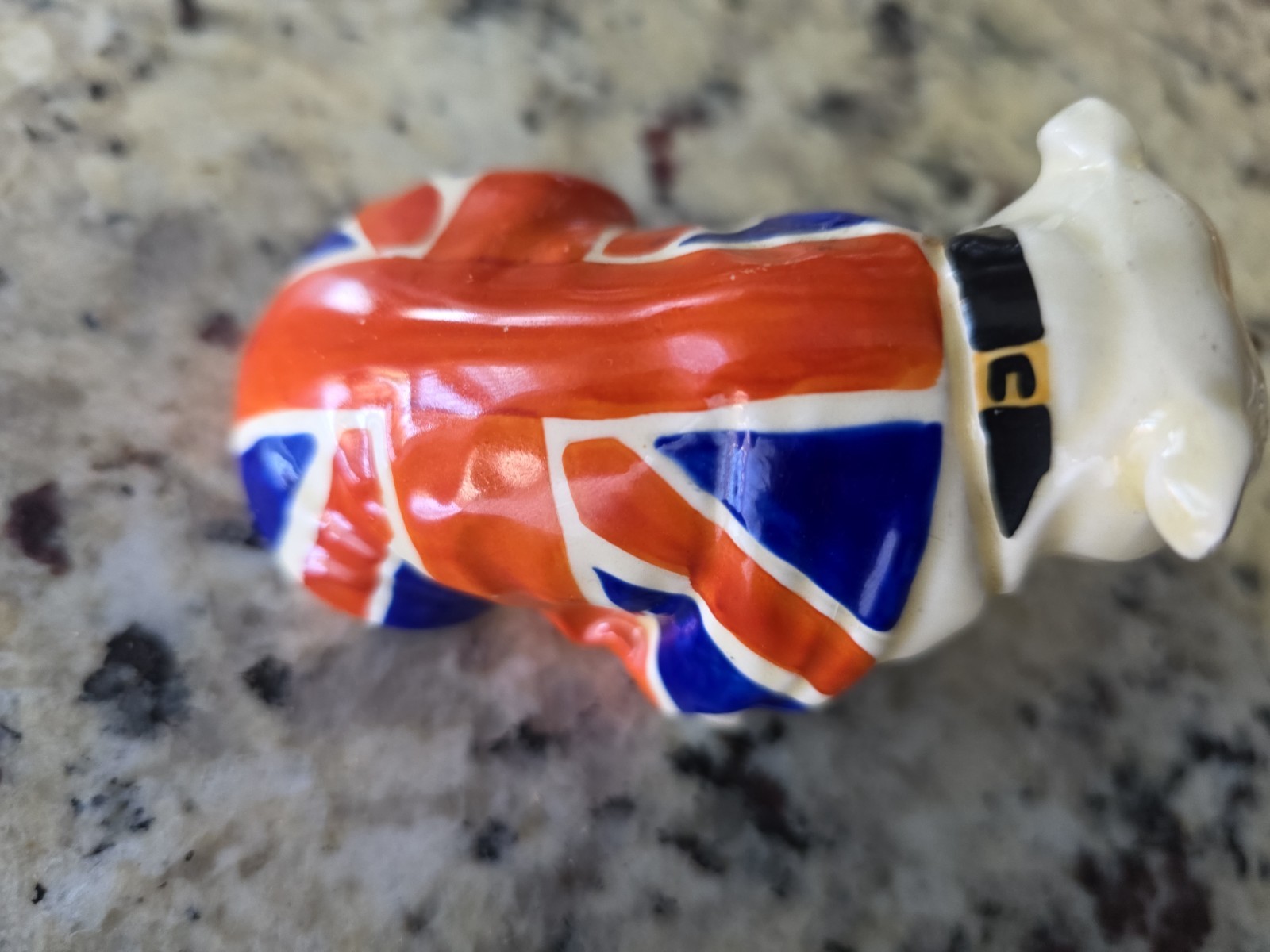 1940 Royal Doulton English Churchill Bulldog in Union Jack Flag -Chipped