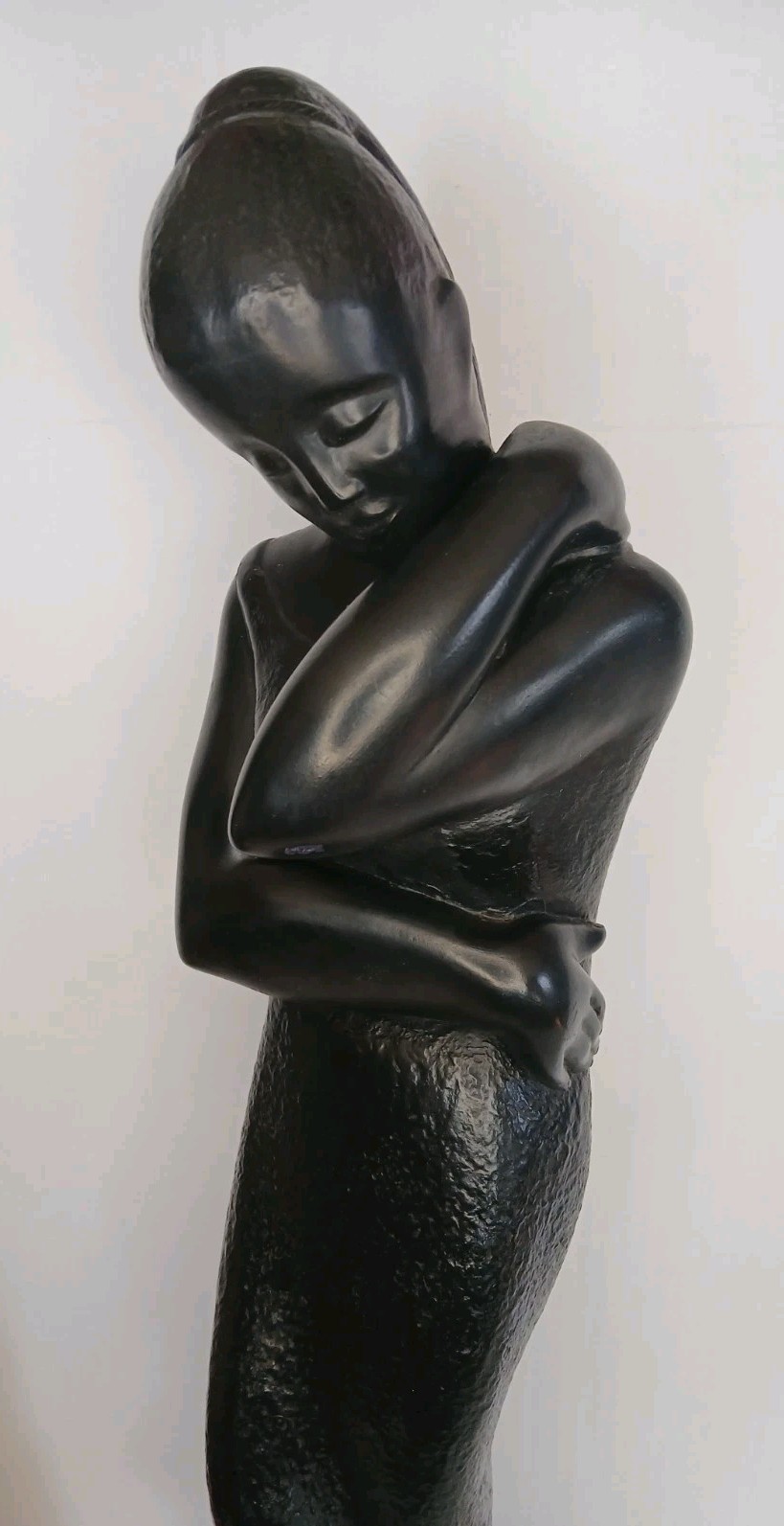 Vintage Austin Productions Rima 26” Black Art Deco Figural Woman Sculpture