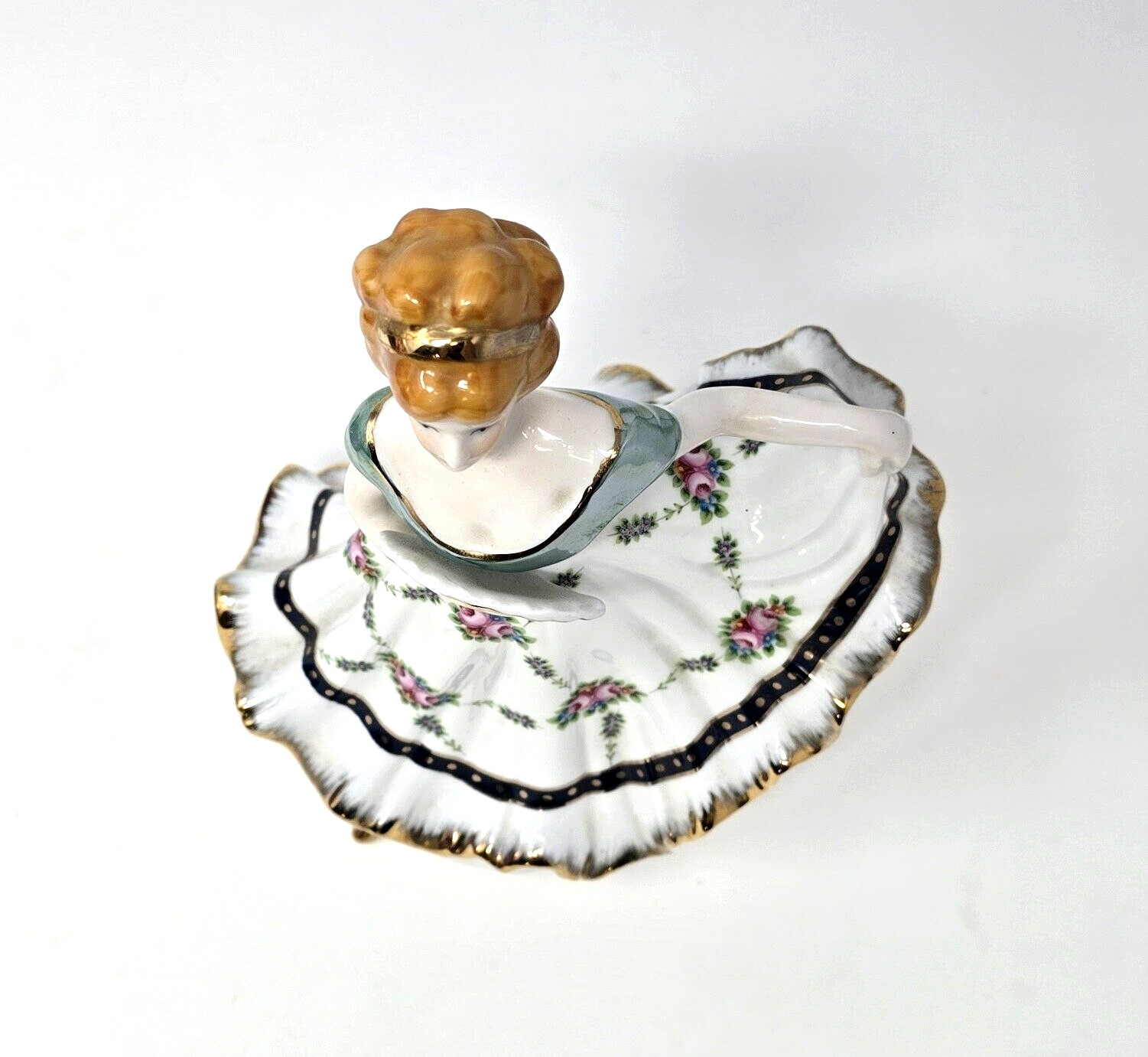 Vintage Victorian CRACKER BARREL Ceramic Porcelain Lady Figurine BEAUTIFUL