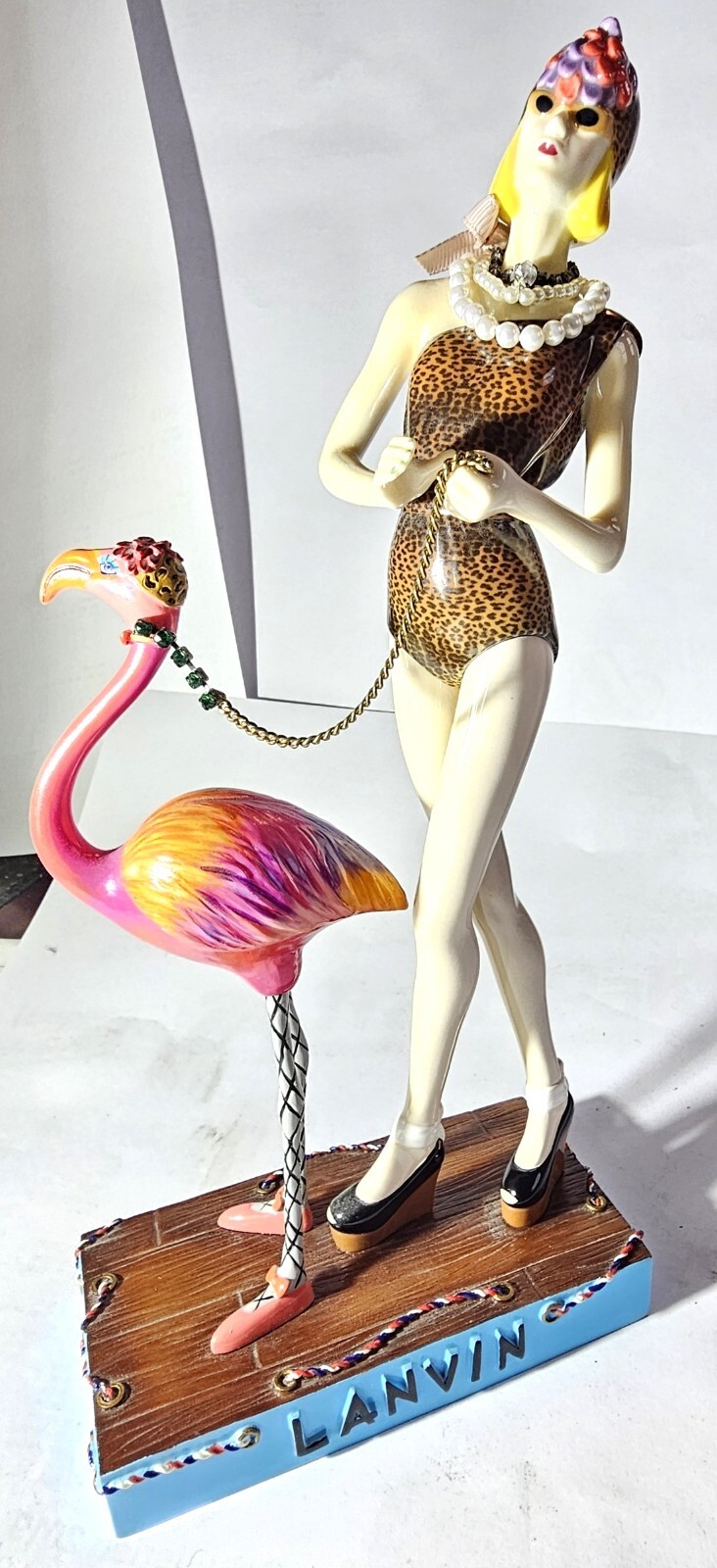Miss Lanvin 30 porcelain doll lady with flamingo