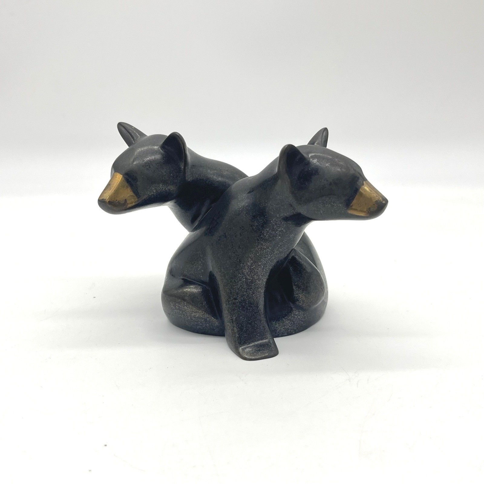 Ryan 1991 Limited Edition Bronze Bears Sculpture Figurine 437/750 Minimalist