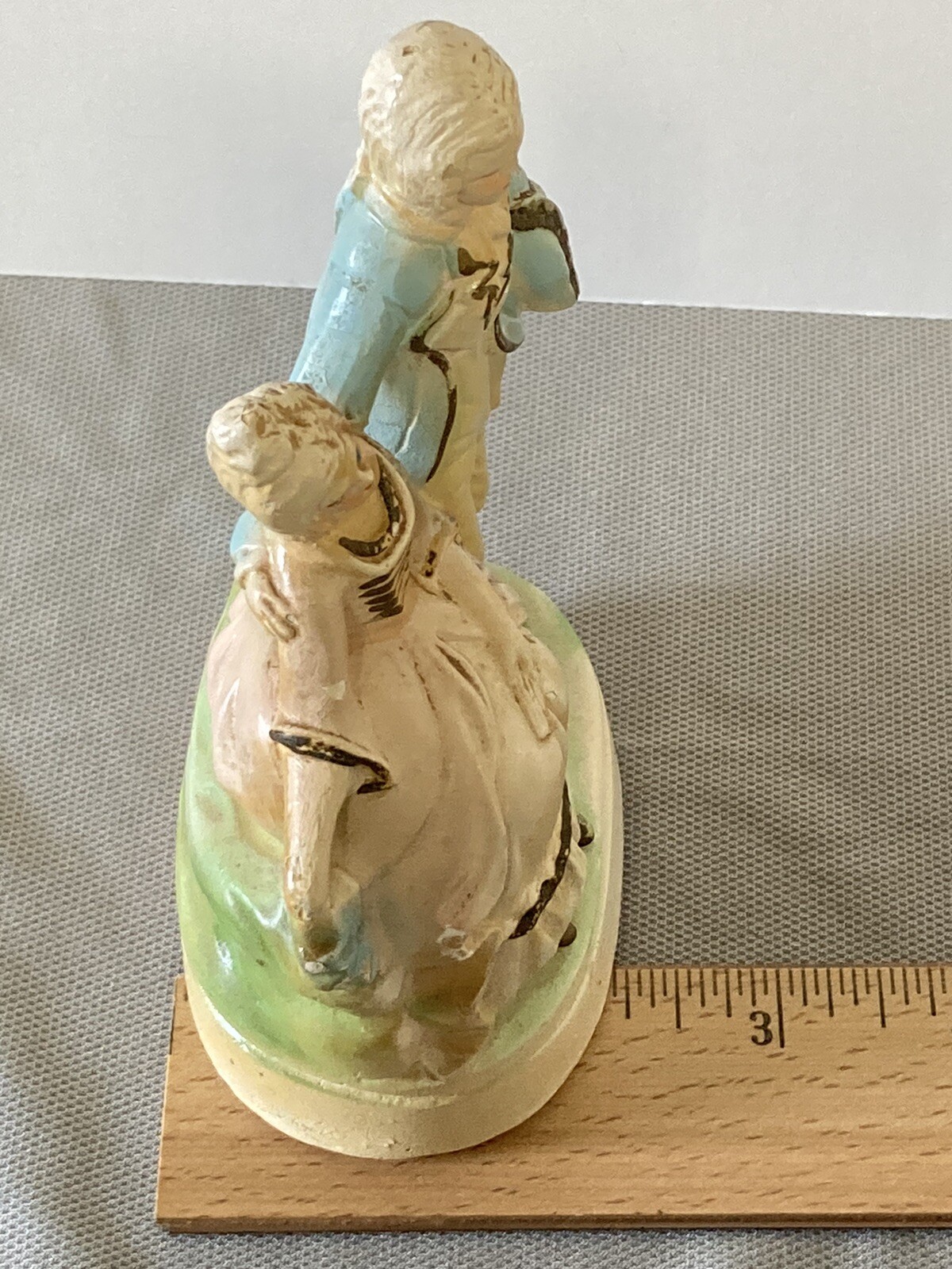 Vtg Romantic Victorian Couple Hand Painted Chalkware Plaster Figurine Statue 5″