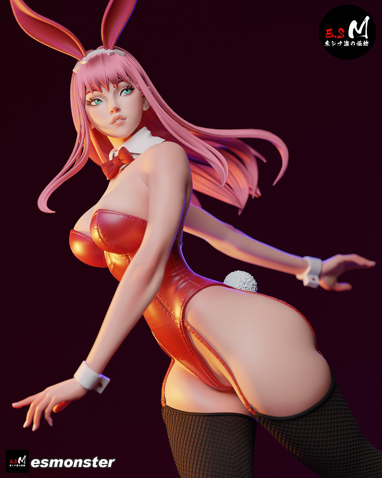ES Monster Unpainted Unassembled Zero Two Bunny Figure Model Kit 1:42-1:4 scale