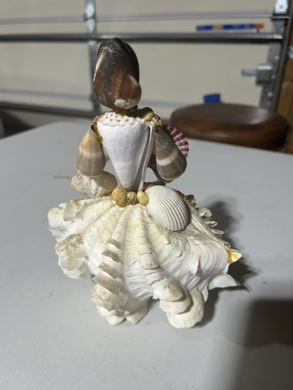 Vintage Sea Shell Doll Figurine Made Completely with Sea Shells including purse