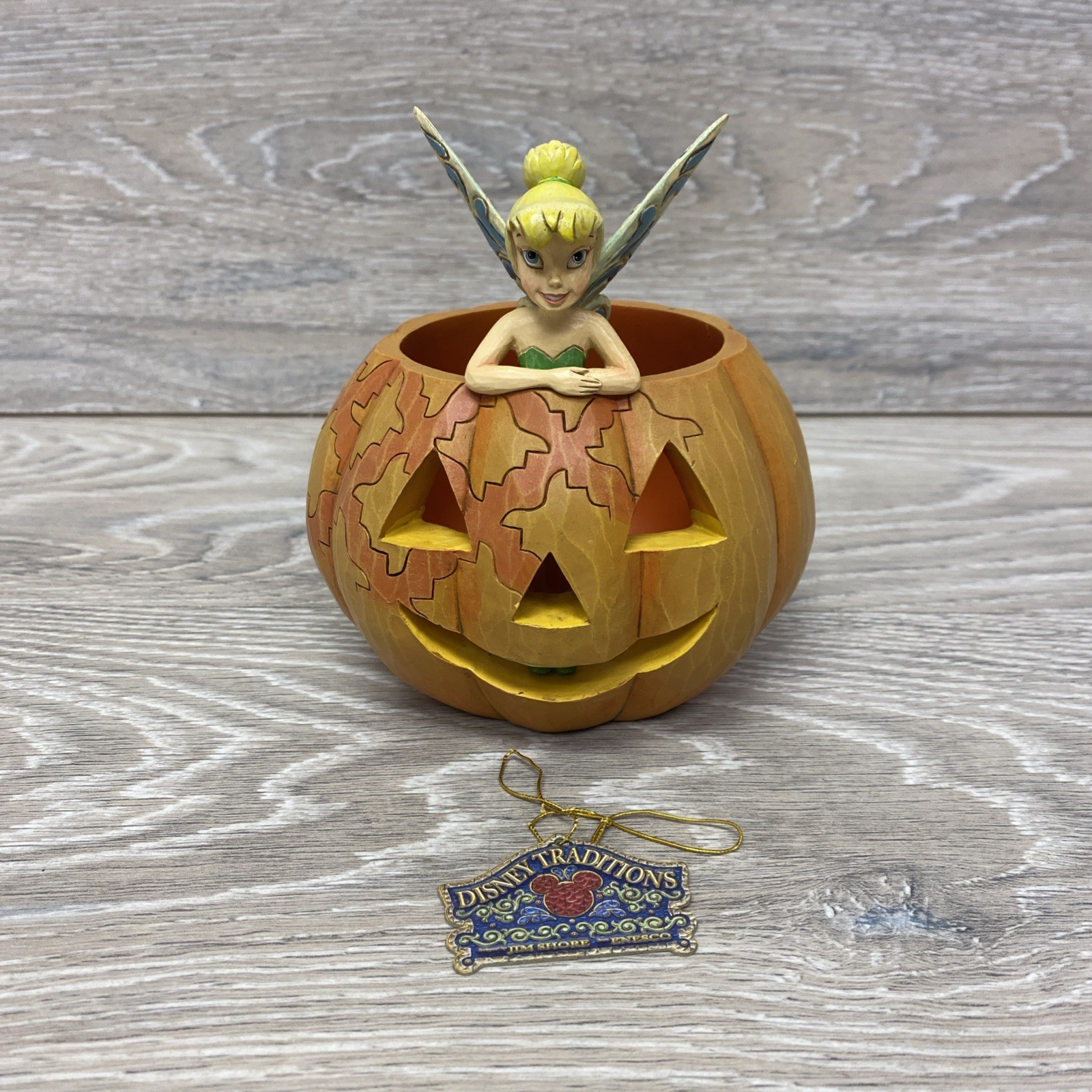 Jim Shore Tinkerbell A Pixie Treat Disney 4013975 Pumpkin Tealight