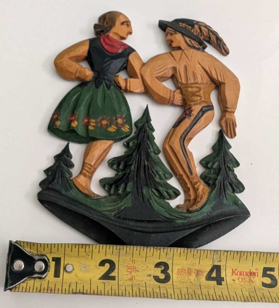 Polish Zakobane Folk Art Jozef Stepak Linden Wood Traditional Dancers Decor