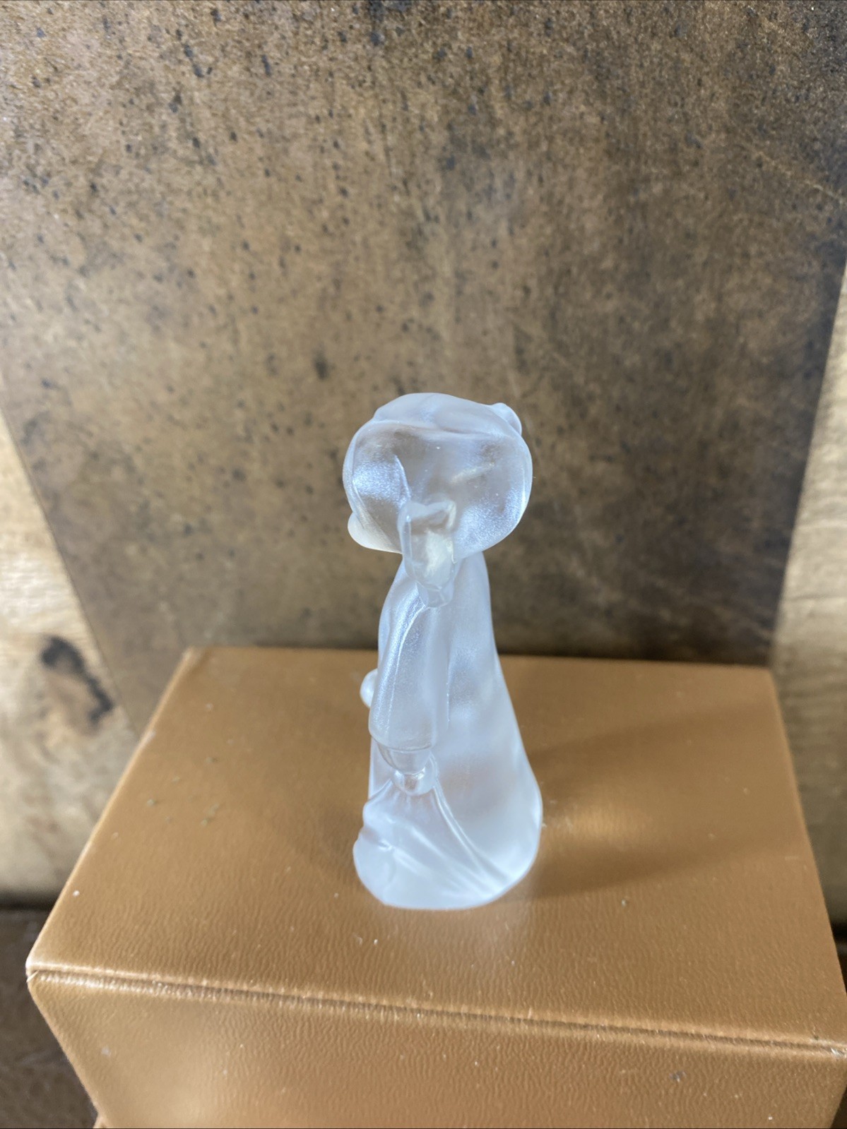 VTG 1990 Swarovski Julia’s World “Julia with Teddy” Frosted Crystal Figurine