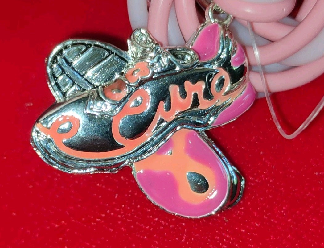 Pink Breast Cancer Awareness Walk for the Cure Shoe Charm Pendant Necklace 2011