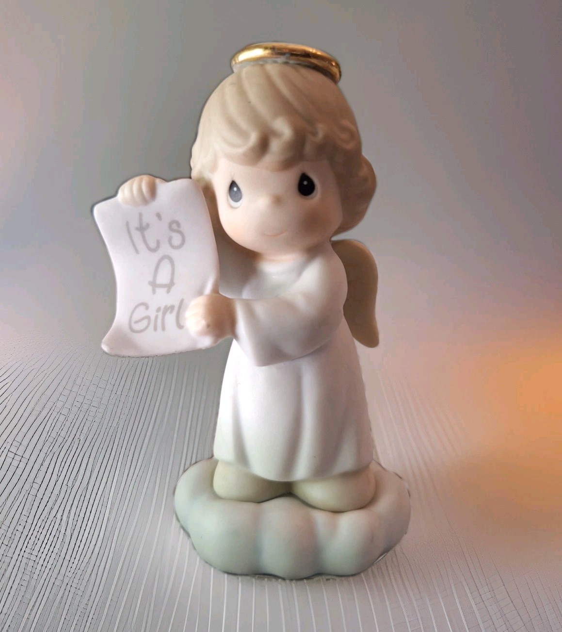 Precious Moments Figurine “It’s A Girl” 2001 Baby Announcement Gift Cake Topper