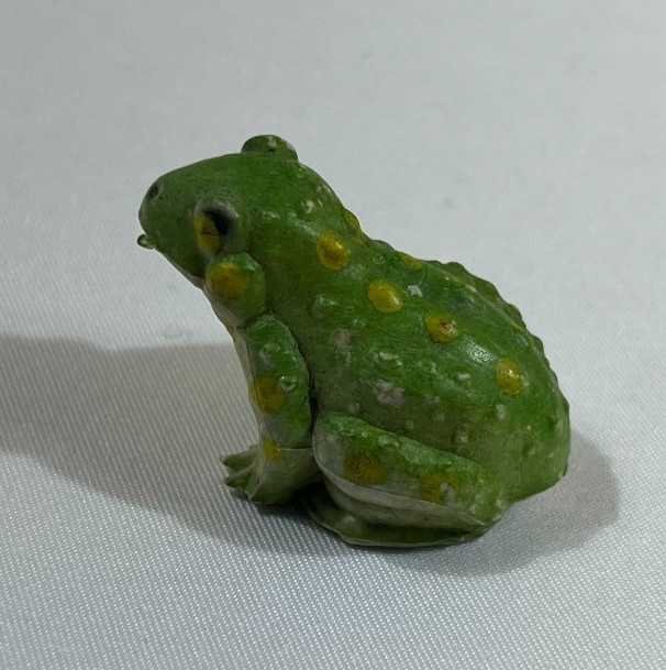 Vintage Miniature Green Frog Figurine Textured Resin Fairy Garden Decor 1 inch
