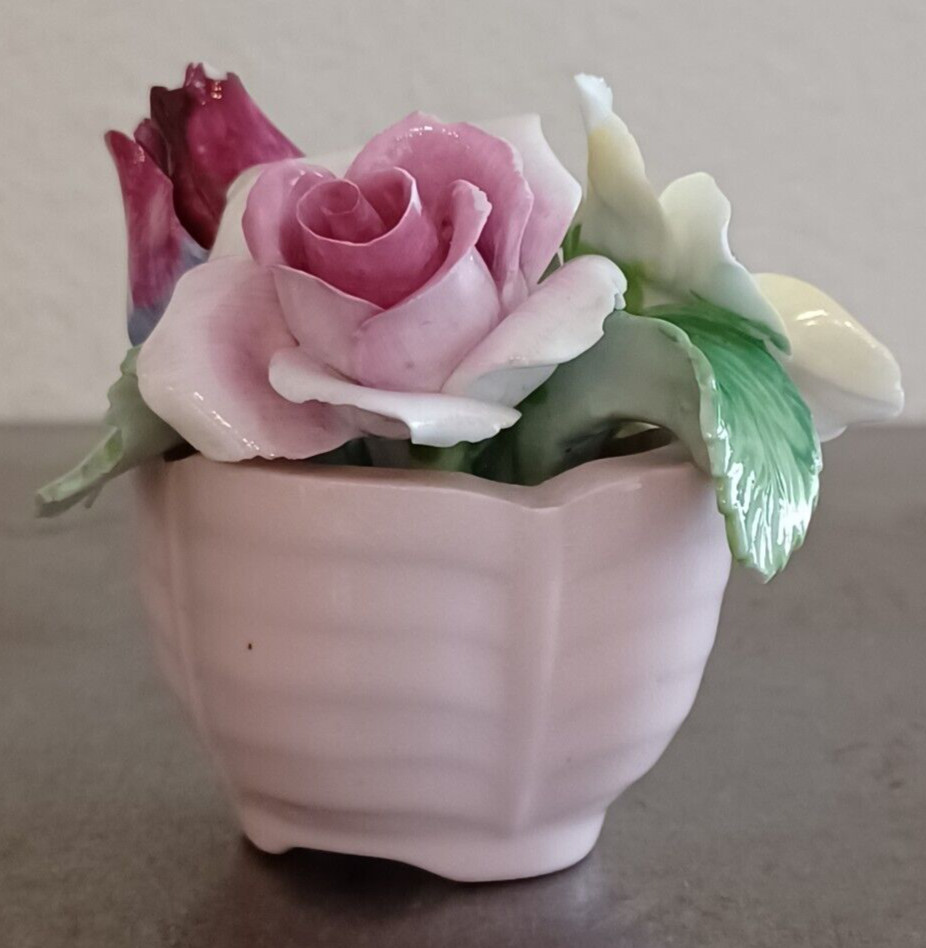 Staffordshire Bone China Flowers Made In England 3.2″ Tall