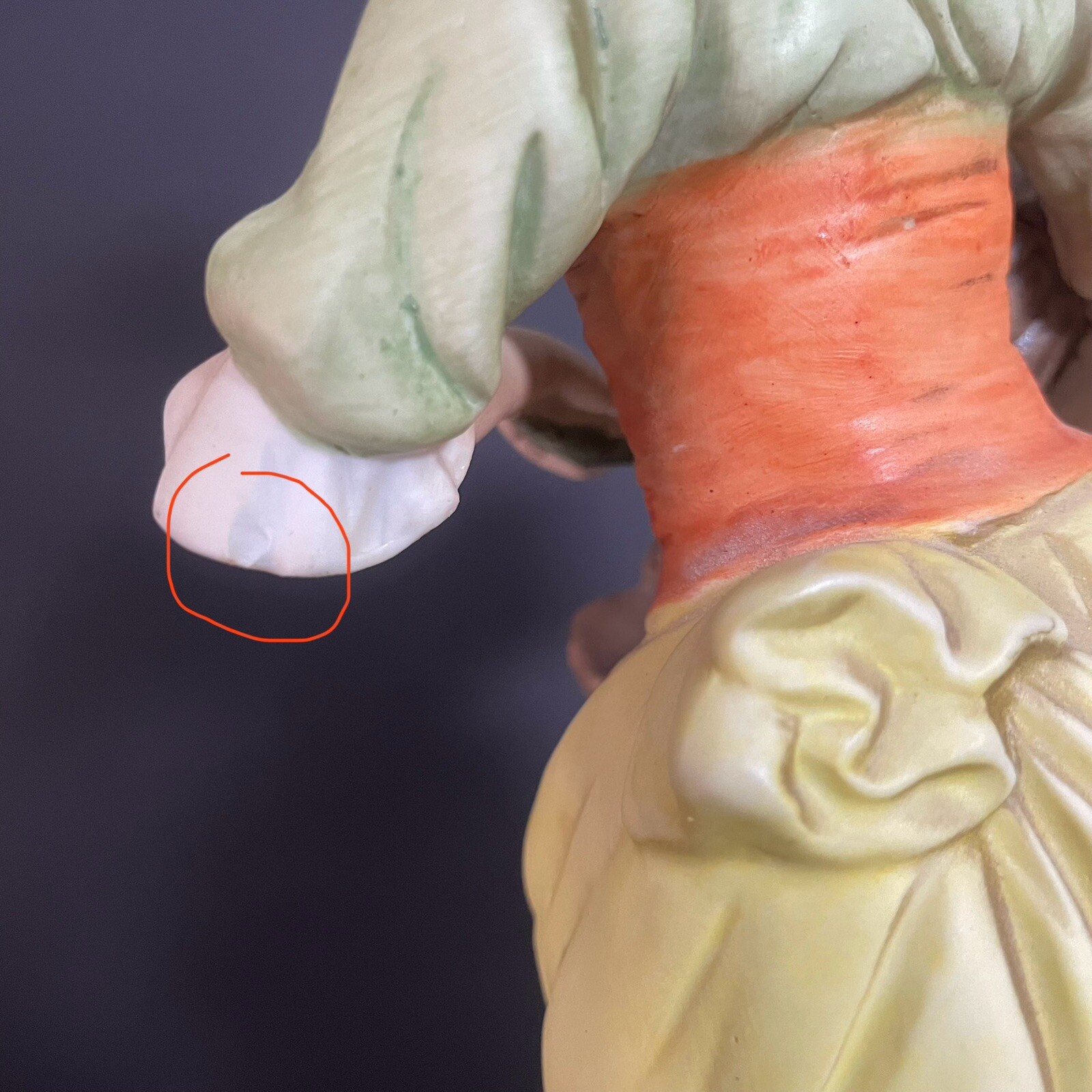 Ardco Porcelain Bisque Woman with Corn Made in Japan C-1906 Figurine 13″ Chip