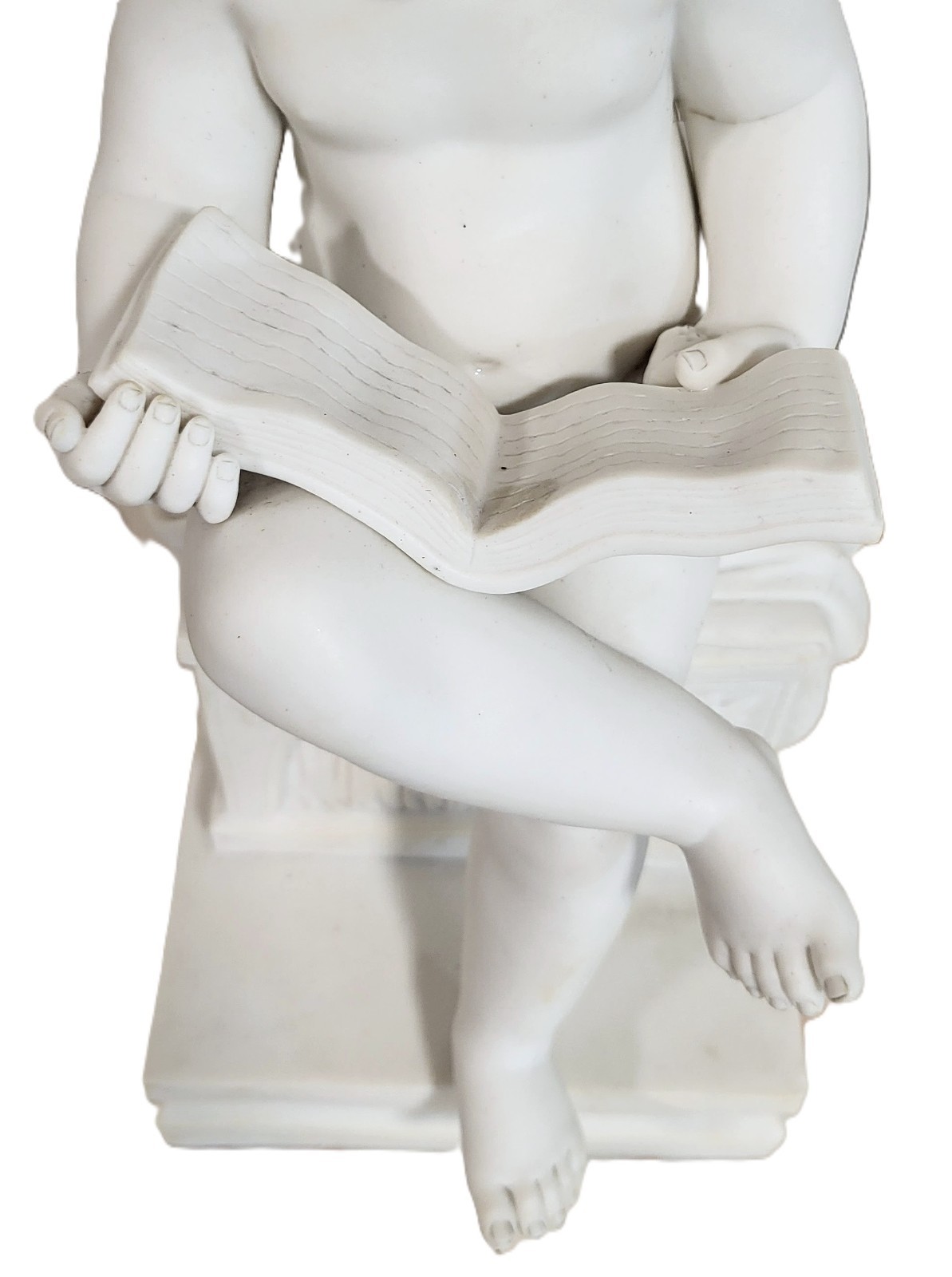 PAIR Antique FRENCH White BISQUE Porcelain PUTTI Baby CHERUBS Sculpture FIGURES