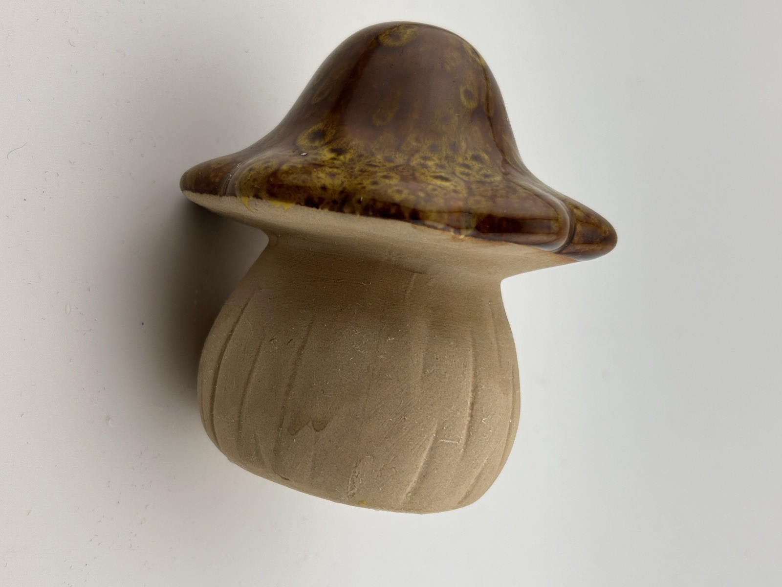 Brown Ceramic Glazed Mushroom 4” Fairy Garden, Indoor/Outdoor, Decor