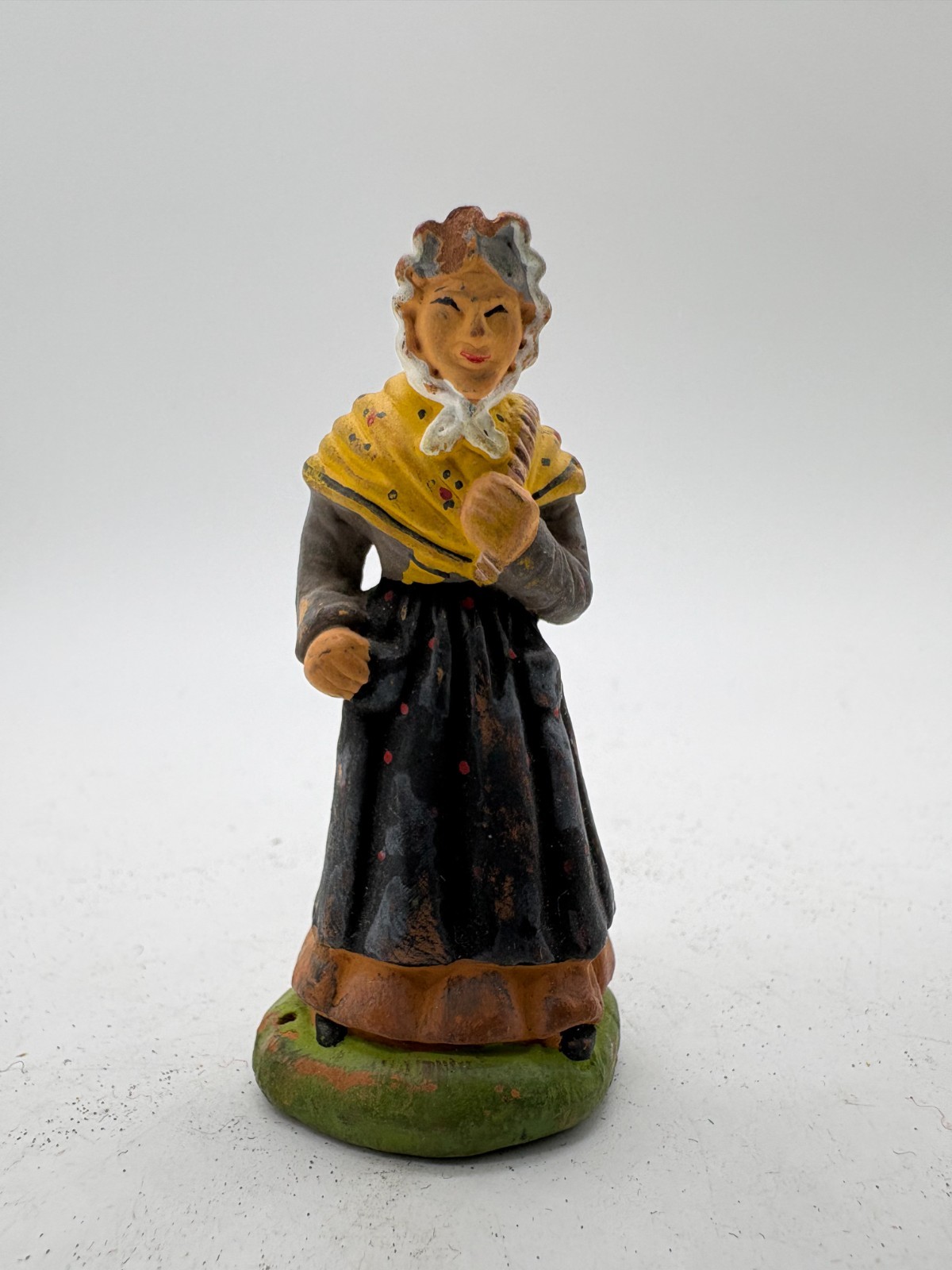 Vtg Provence Folk Art Figurine Santon Hand-Made Clay Figure Carbonel