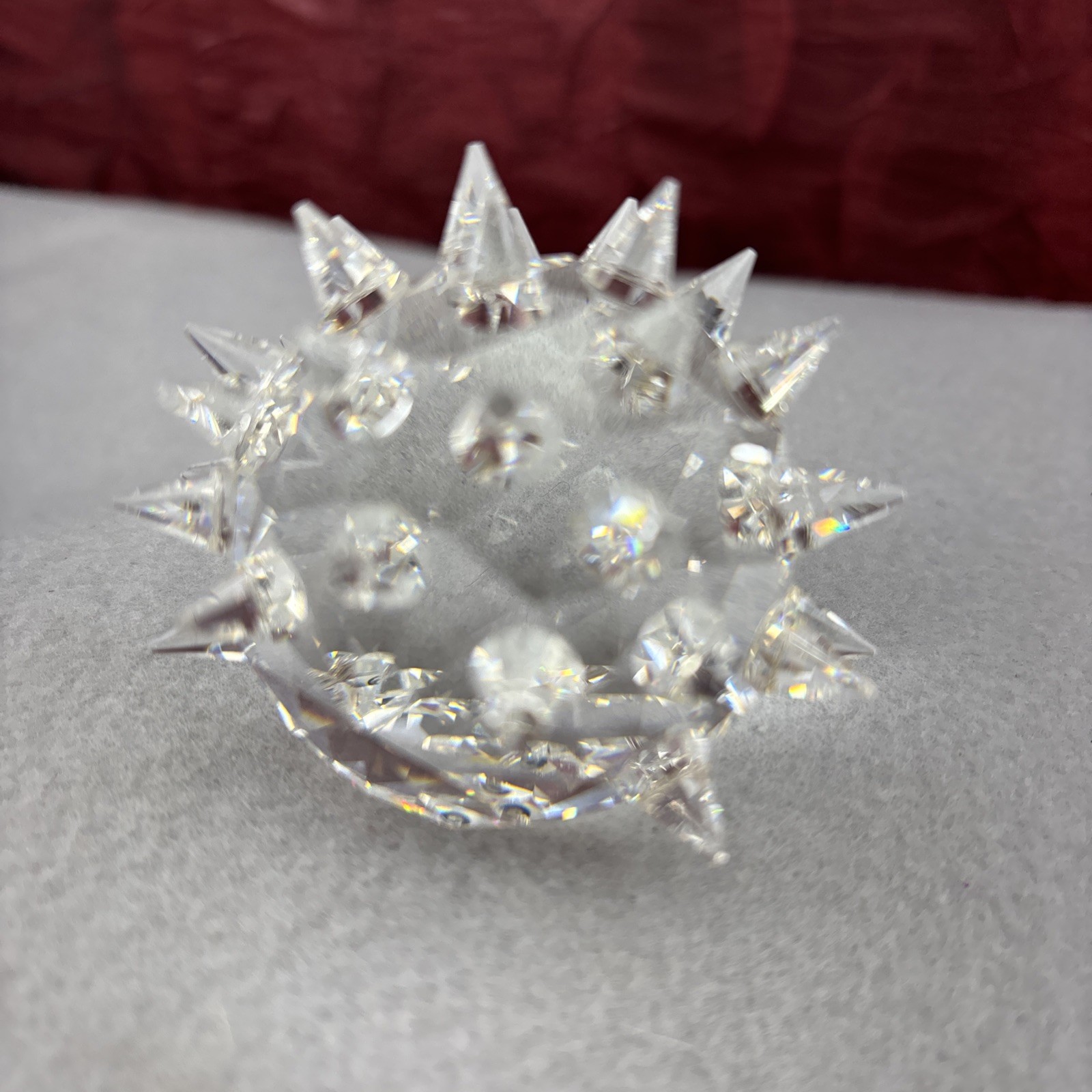 Swarovski Clear Crystal Hedgehog Black Eyes Nose Silver Whiskers 2 1/4 Inch EUC