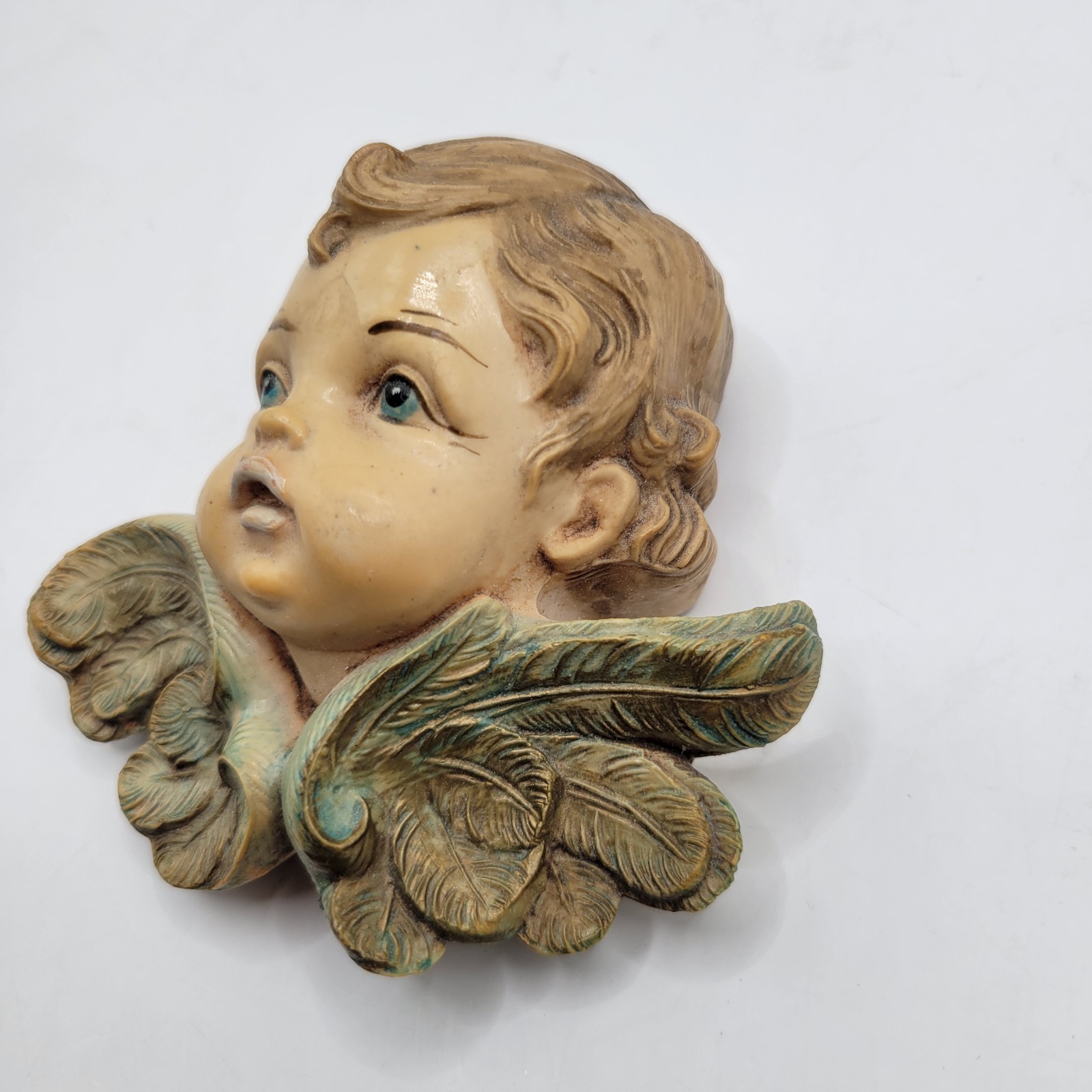 Vintage Boy Fontanini Cherub Head Depose Italy Spider Mark 68