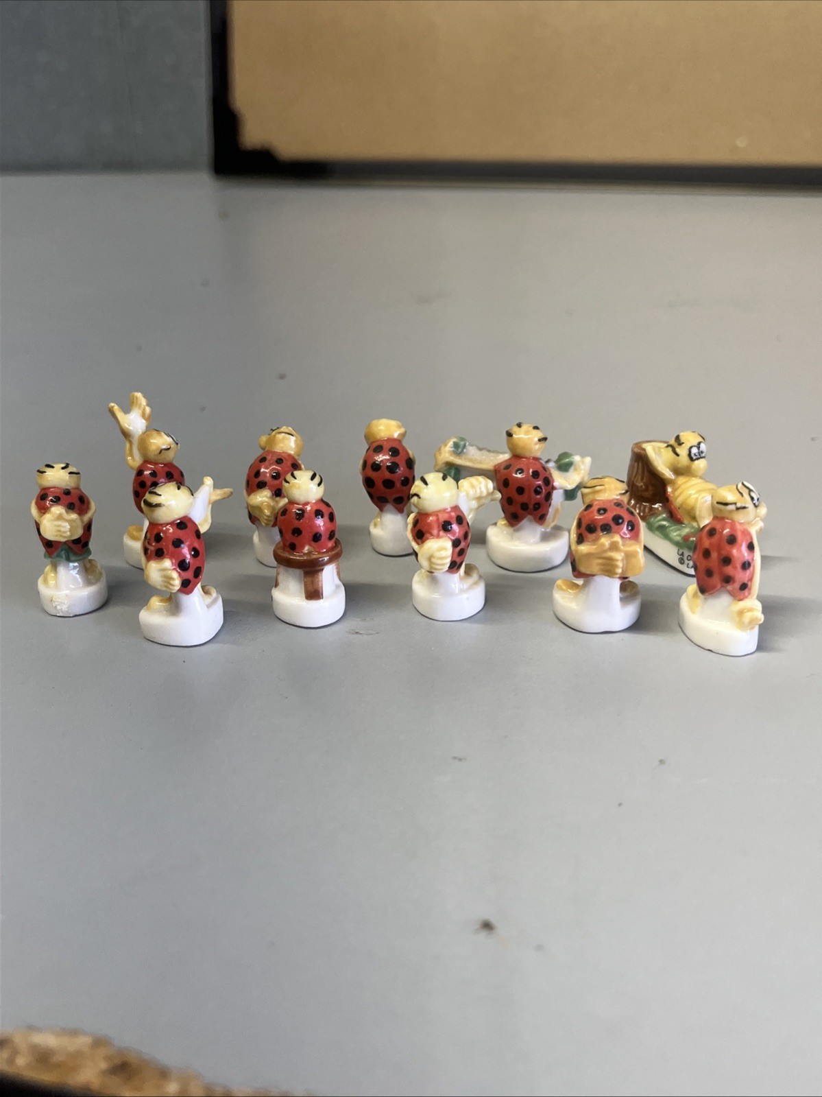 Vintage La Coccinelle DE Gotlib Ladybugs 11 Figures 1 1/4 Inch Tall