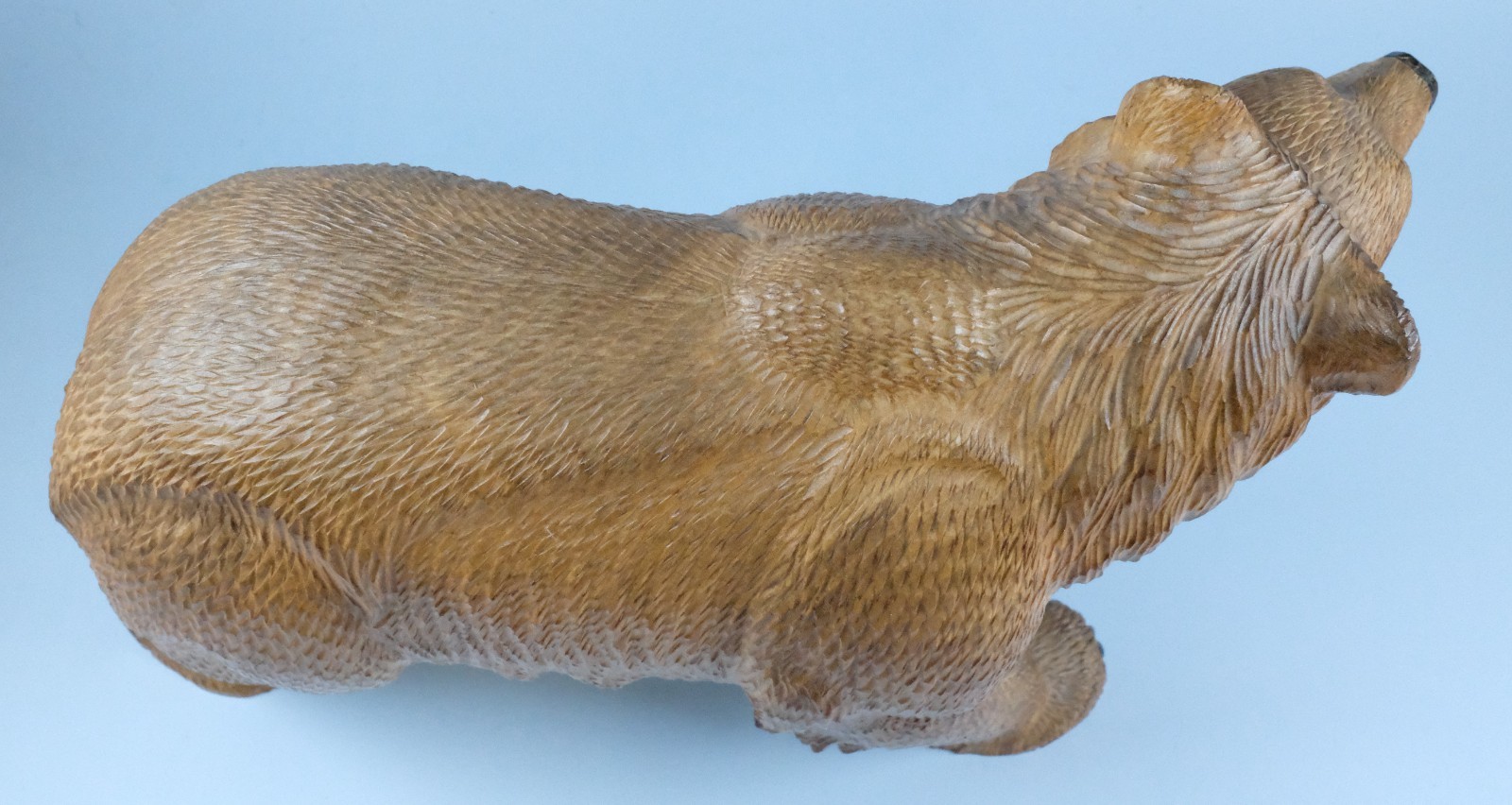 Vintage Jobin Brienz Swiss Hand-Carved Lindenwood Strolling Bear Sculpture 12″