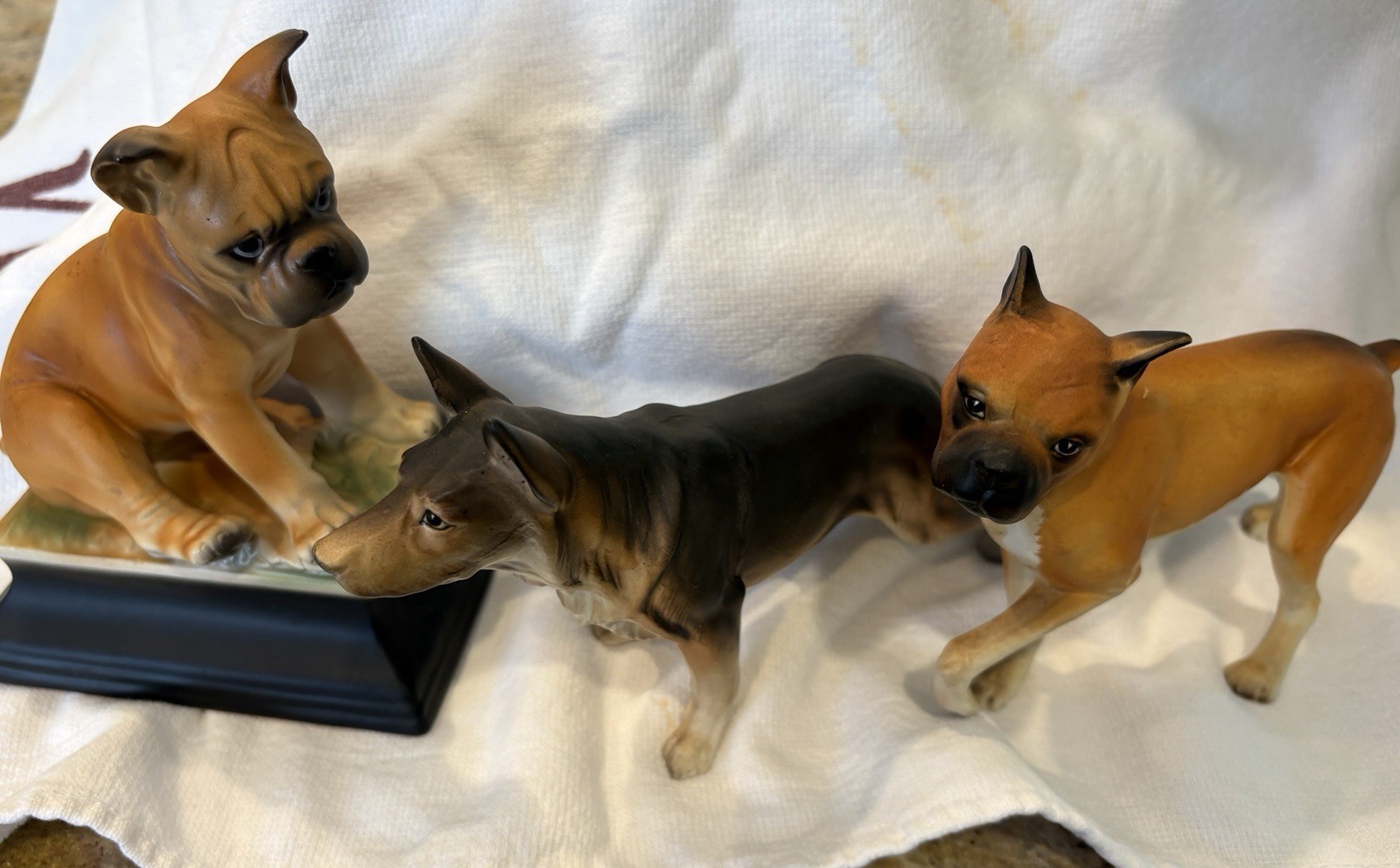 Vintage Made In Japan Ceramic Dogs Smoke Free Home