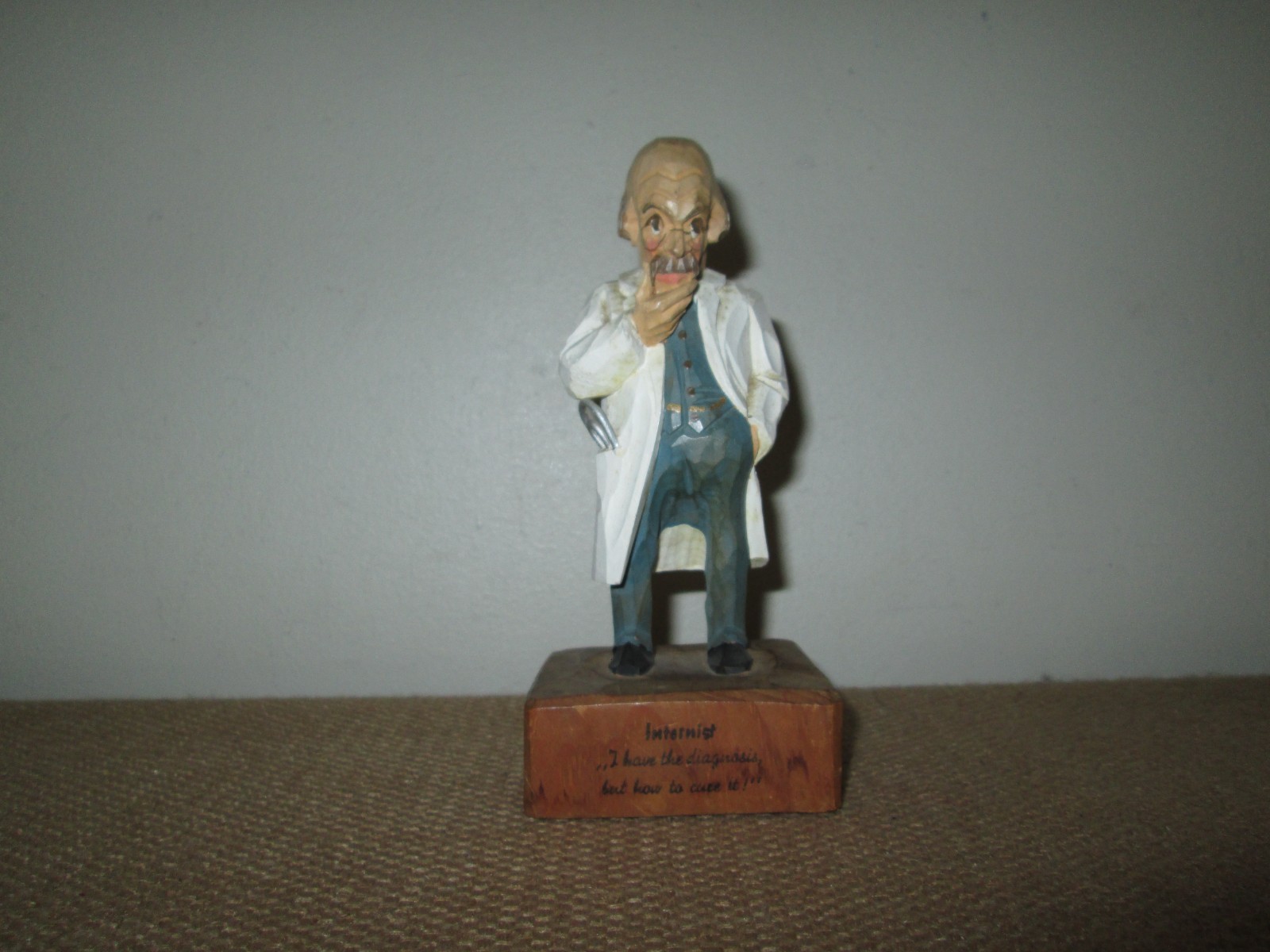 Vtg 1950’s JASCHKE PRETZL Hand Carved Wood Internist Doctor Physician *Germany