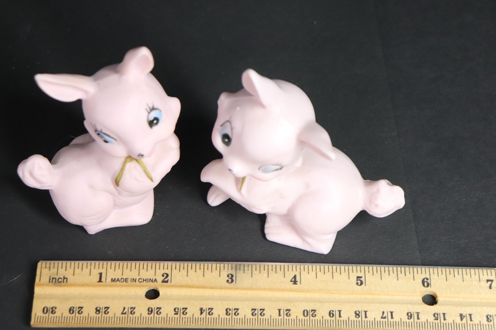 VTG Arnart Pink Deer Fawn Figurines Japan Set of 2 Ceramic