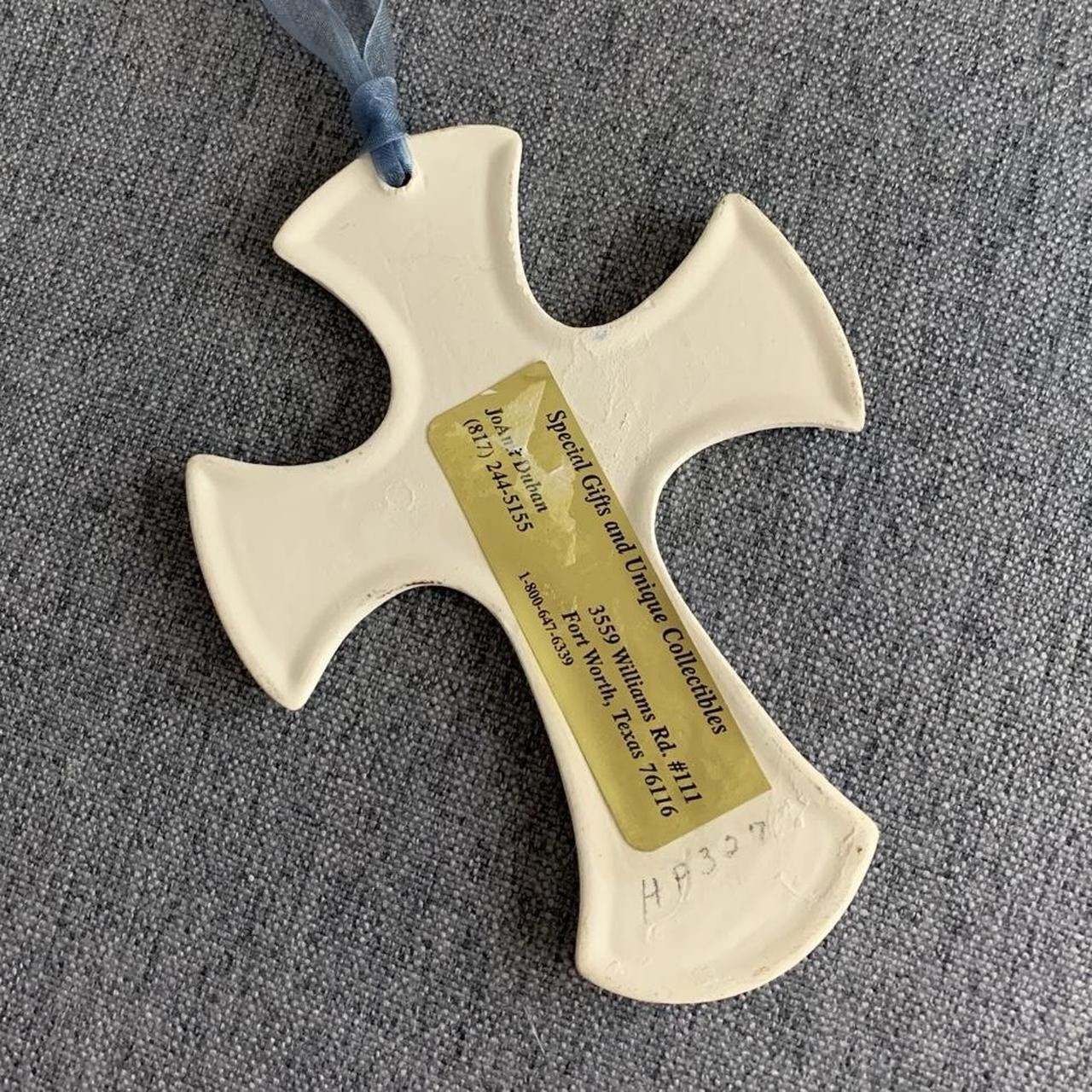 J Duban Designs Hanging Ceramic Dainty Cross Religious HOPE Decor Handcrafted