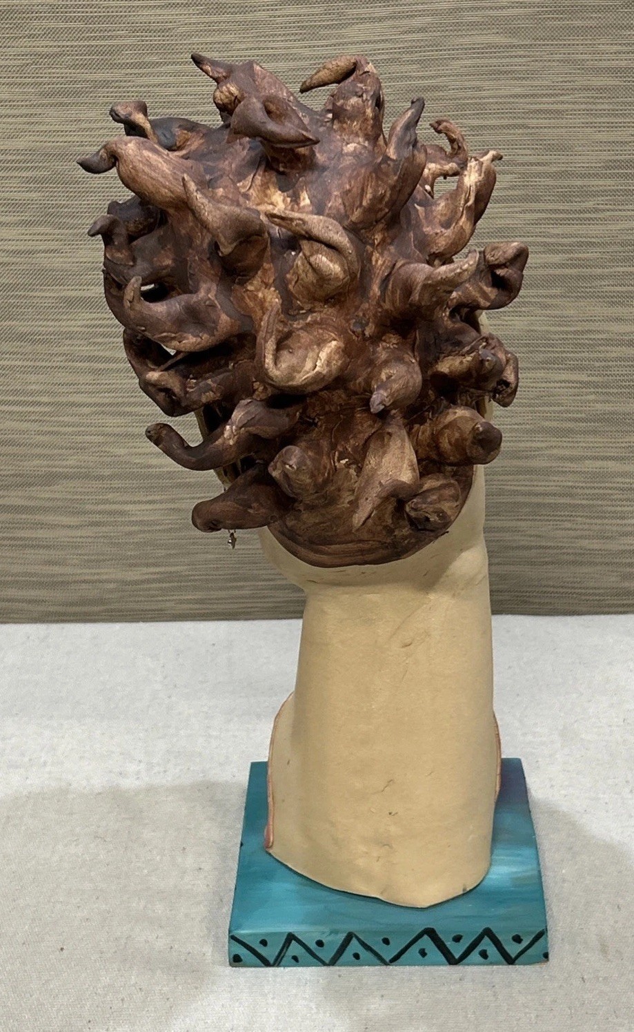 Whimsical Abstract Bust Sculpture – Eclectic Artistic Expression – Artist Signed