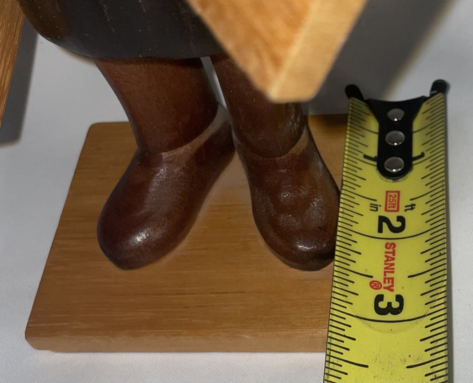 Hand Crafted Wooden Tax Payer Figure Italy 12 3/4 Inches High