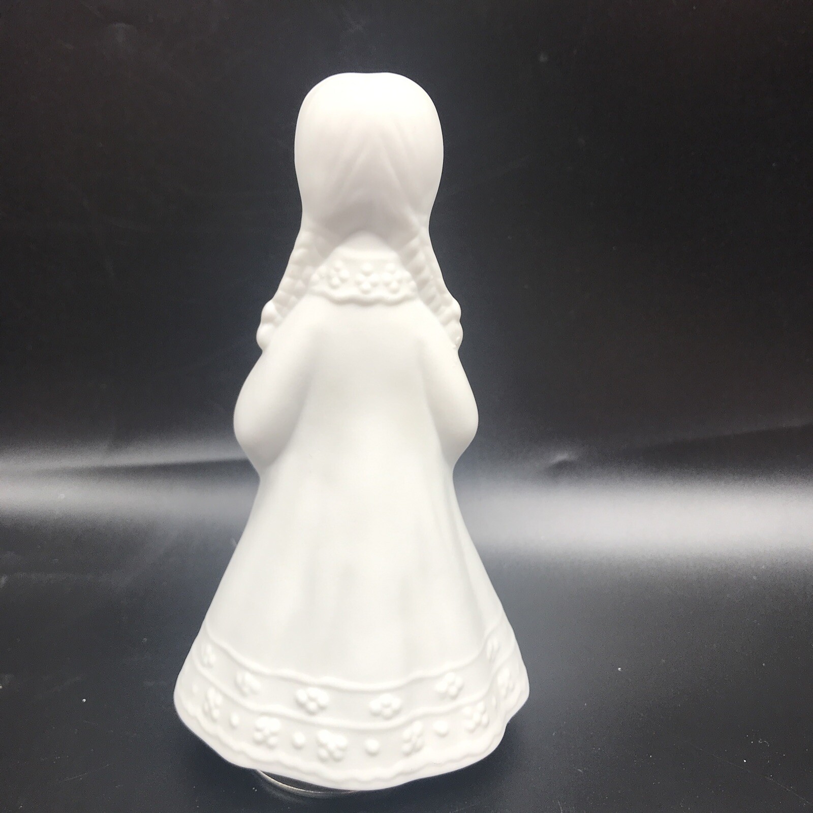 Music Box Porcelain Girl Silent Night Rotating Christmas AES White Bisque Figure