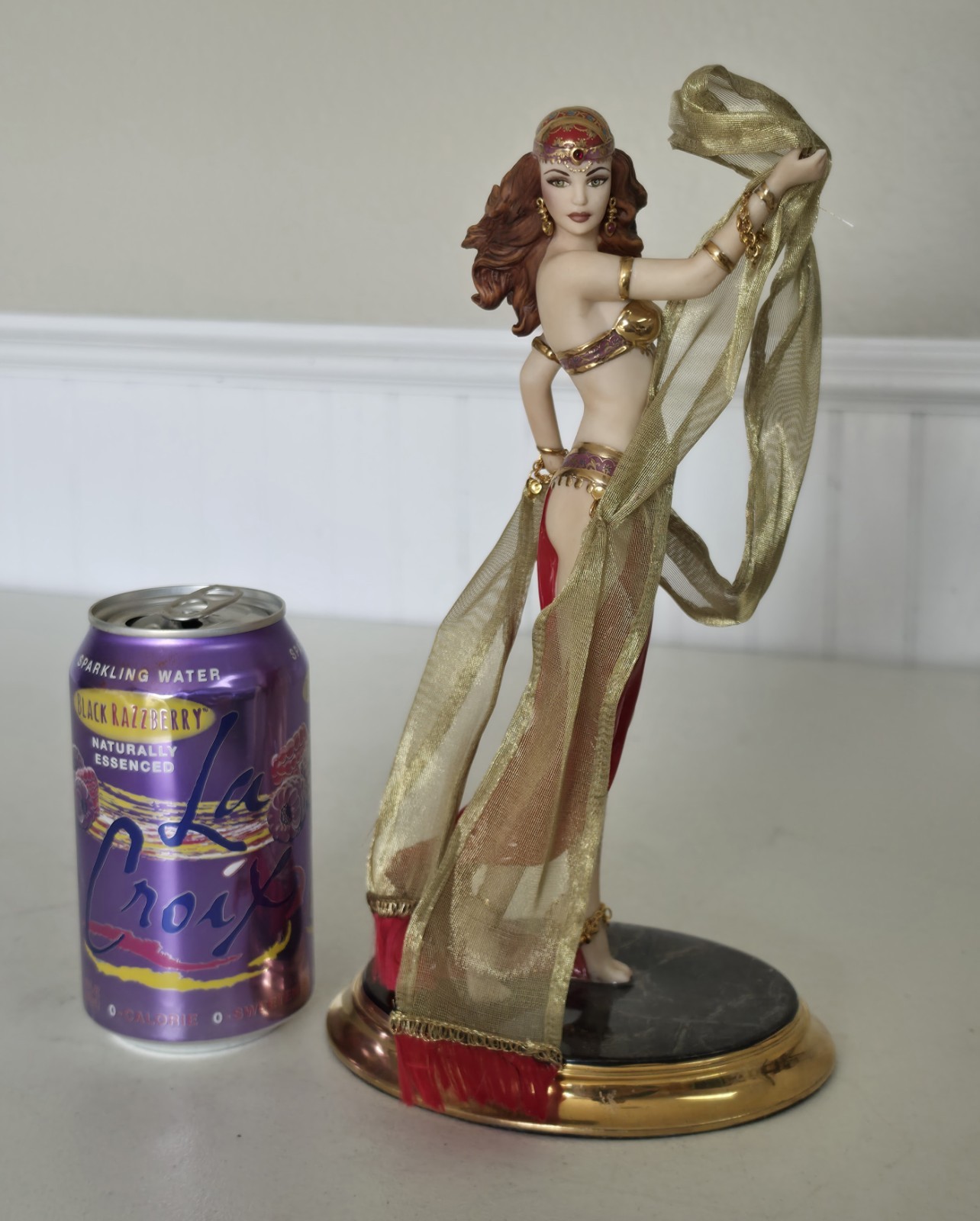 READ Franklin Mint ‘Dance of The Seven Veils’ Roma Gypsy Belly Dancer Figurine