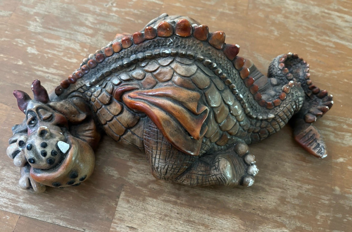 Vintage John Raya Beasties Of The Kingdom Small Sleeping Dragon Statue Figurine
