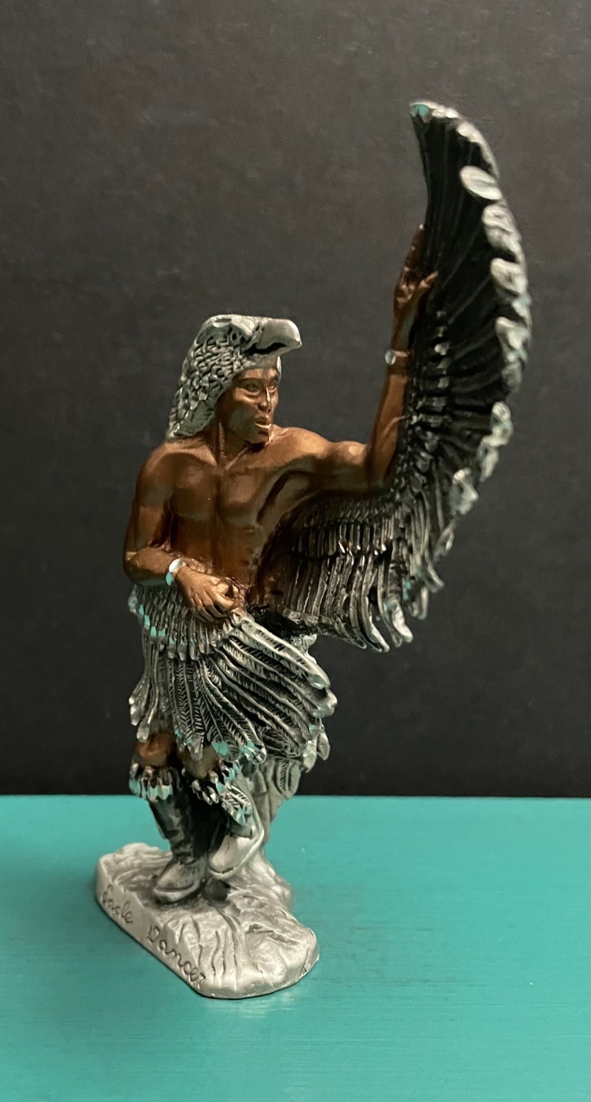 Masterworks MWFP Pewter Native American Indian Shaman Eagle Feather Figurine