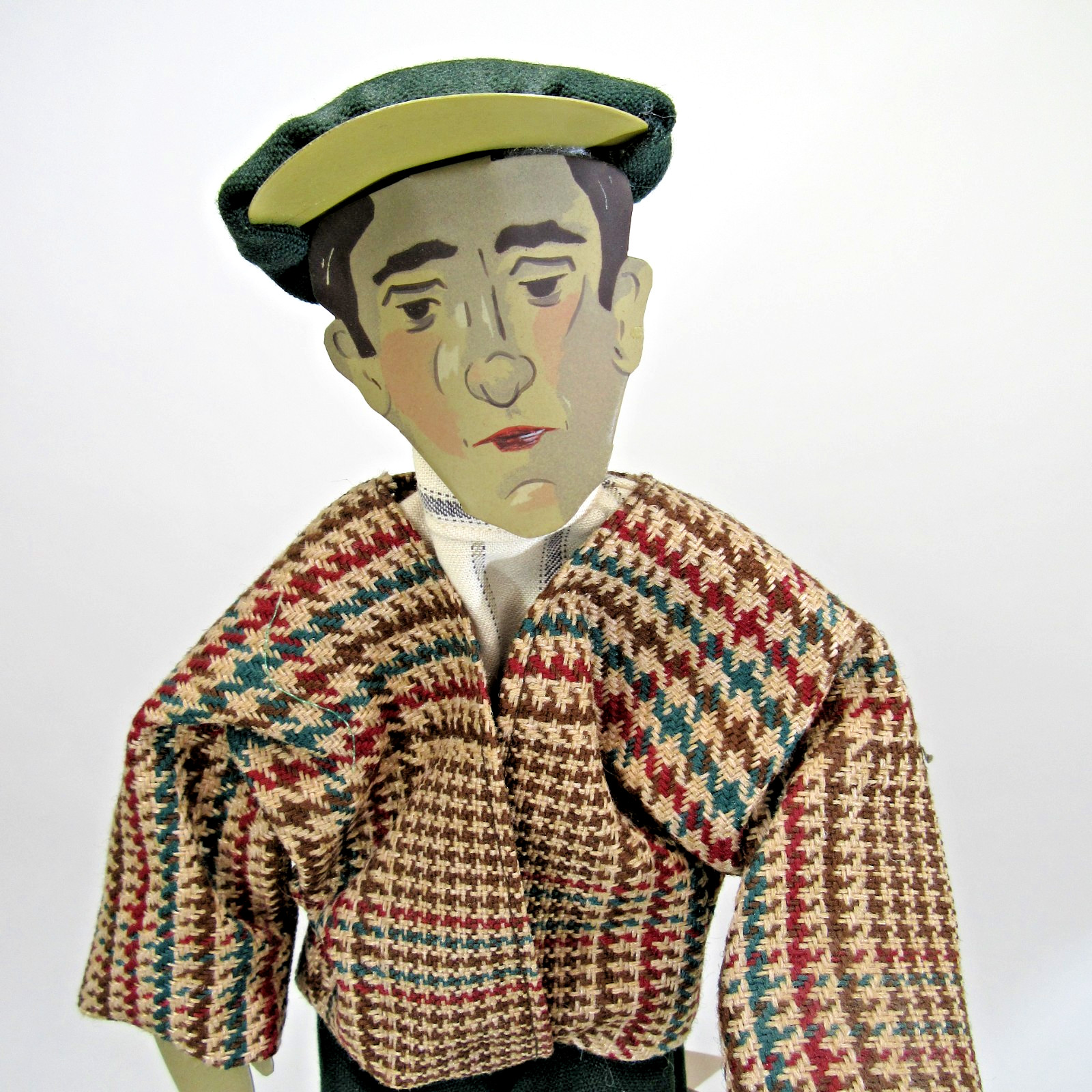 Vtg signed Edna Young folk art SHADOWDANCER Golf Man sculpture figure w/ tags