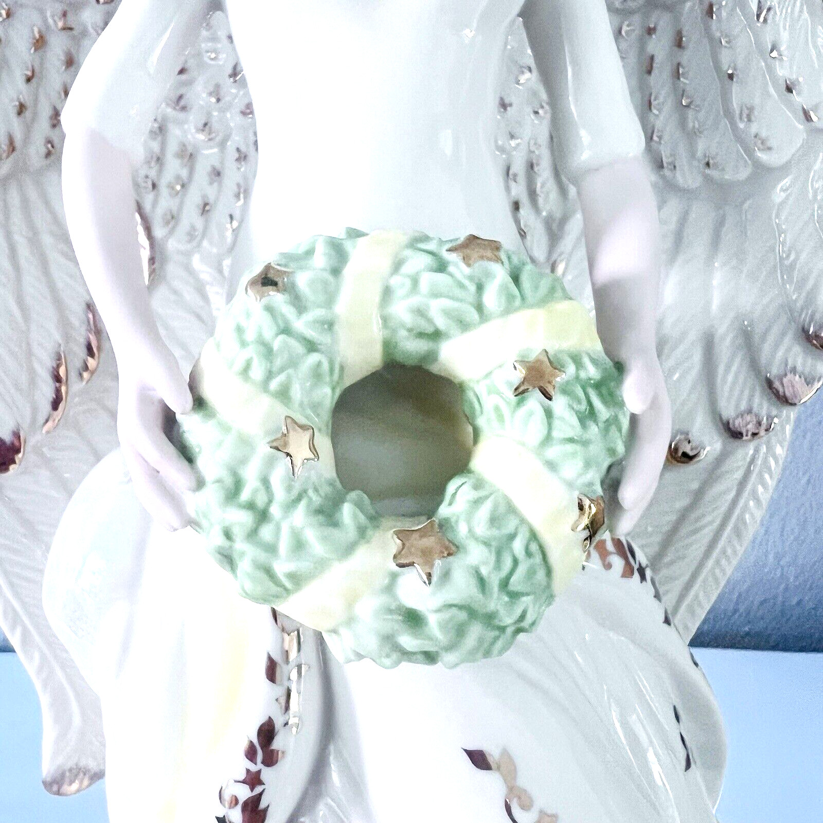 Lenox Limited Edition Angelic Honor Figurine Angel Holding Wreath 12”
