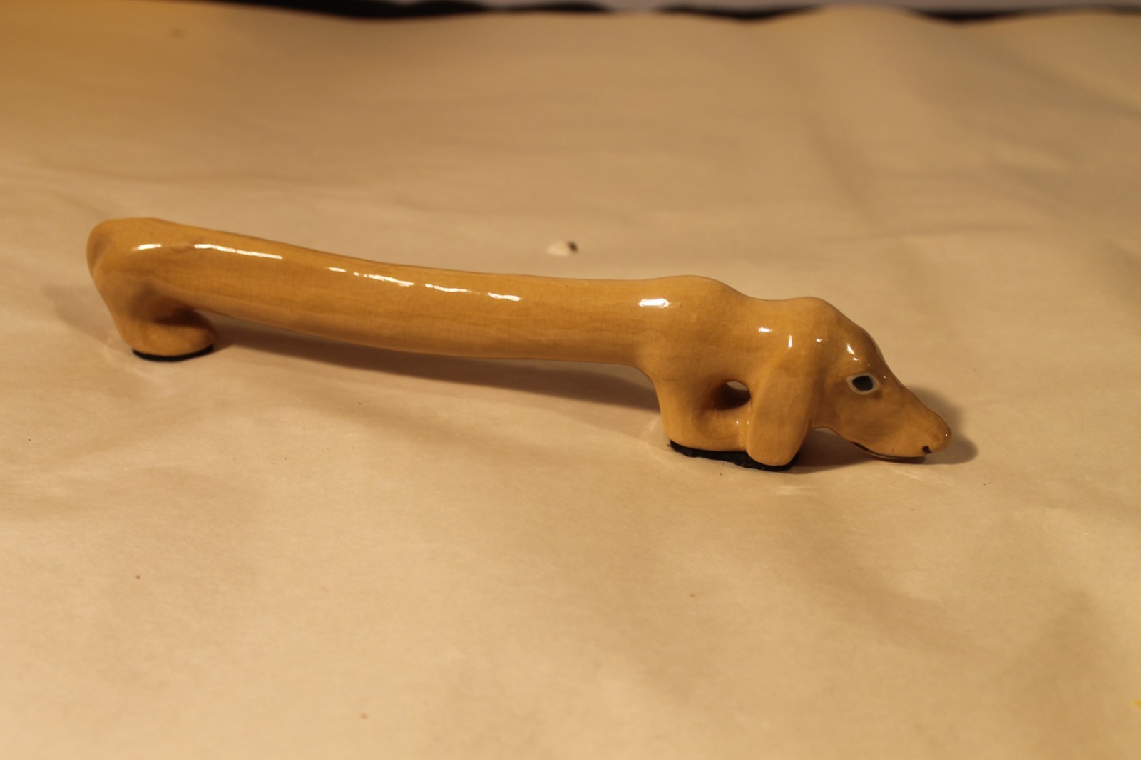 Vintage Long Weiner Dog Dachshund Porclean Figure 9-1/2 Inches