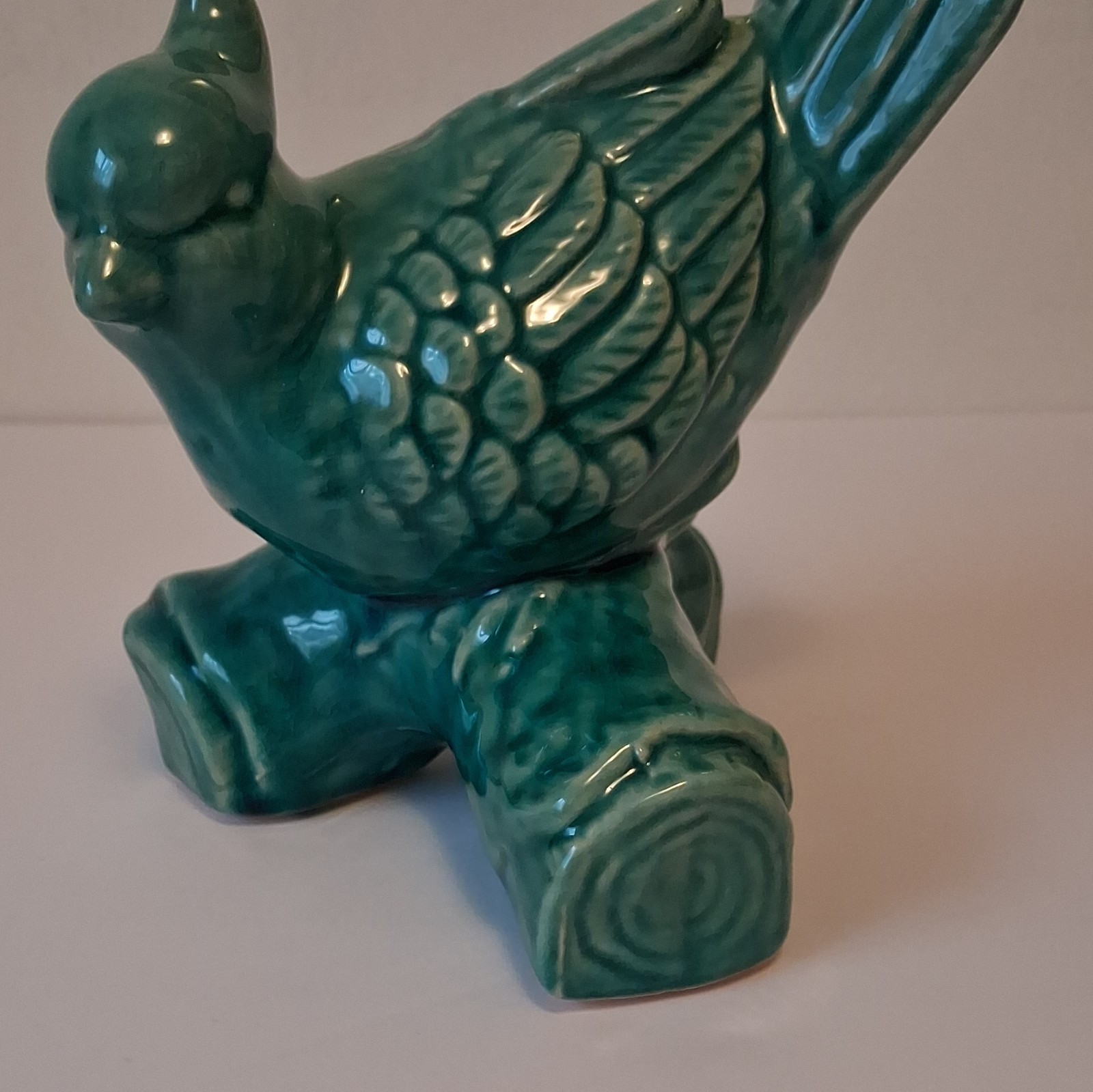 Turquoise BIRD ceramic Figurine 7″H home decor
