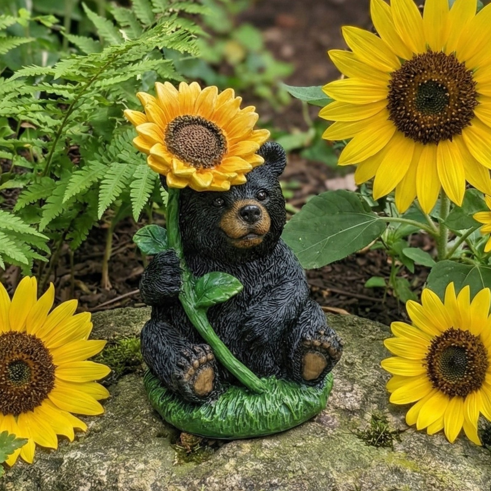 Black Bear Backwoods Buddies Sunny Paw Figurine Rustic Lodge & Cabin Resin Decor