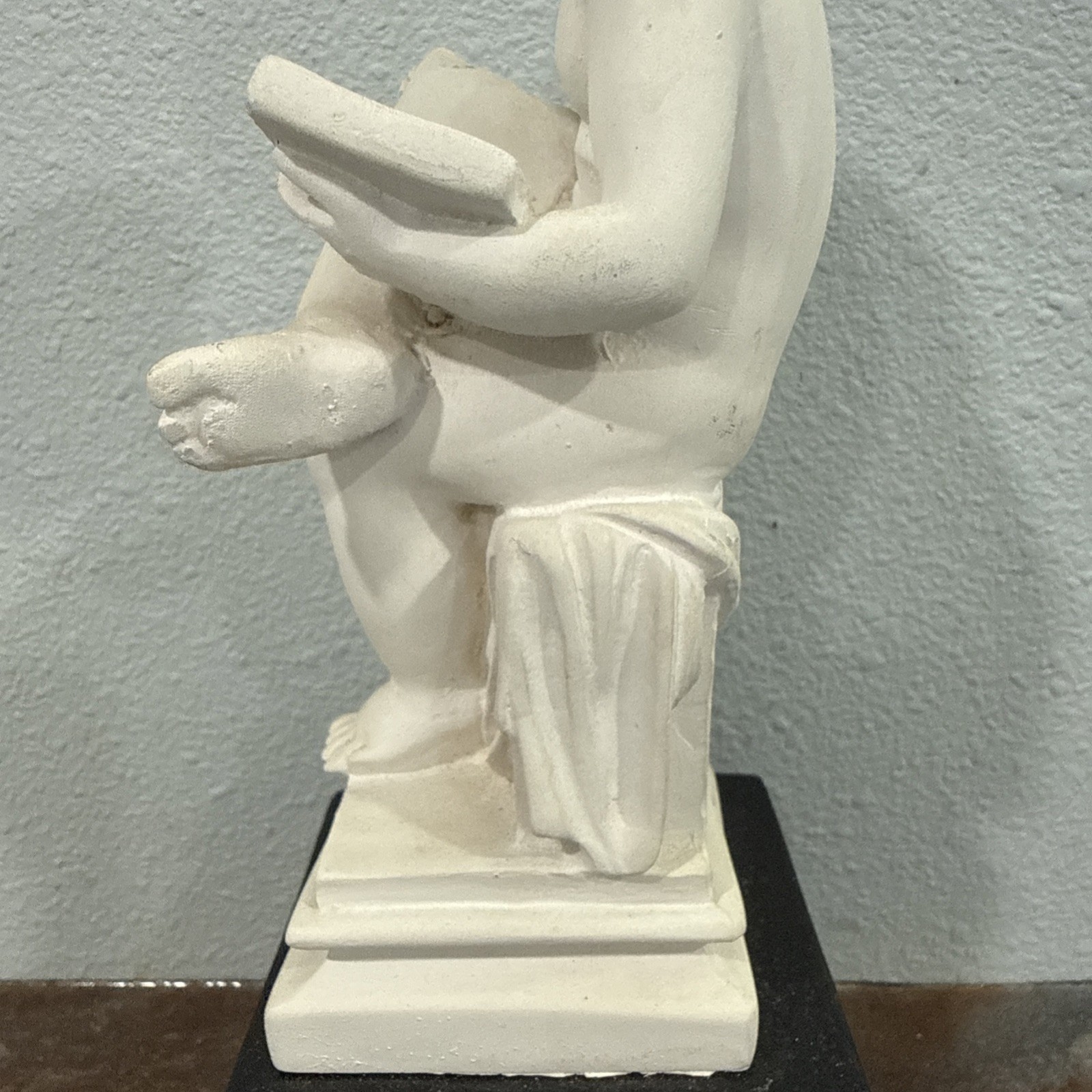 Vintage Child Reading Book Statue Sculpture Bust Figurine 10″ Classic Decor