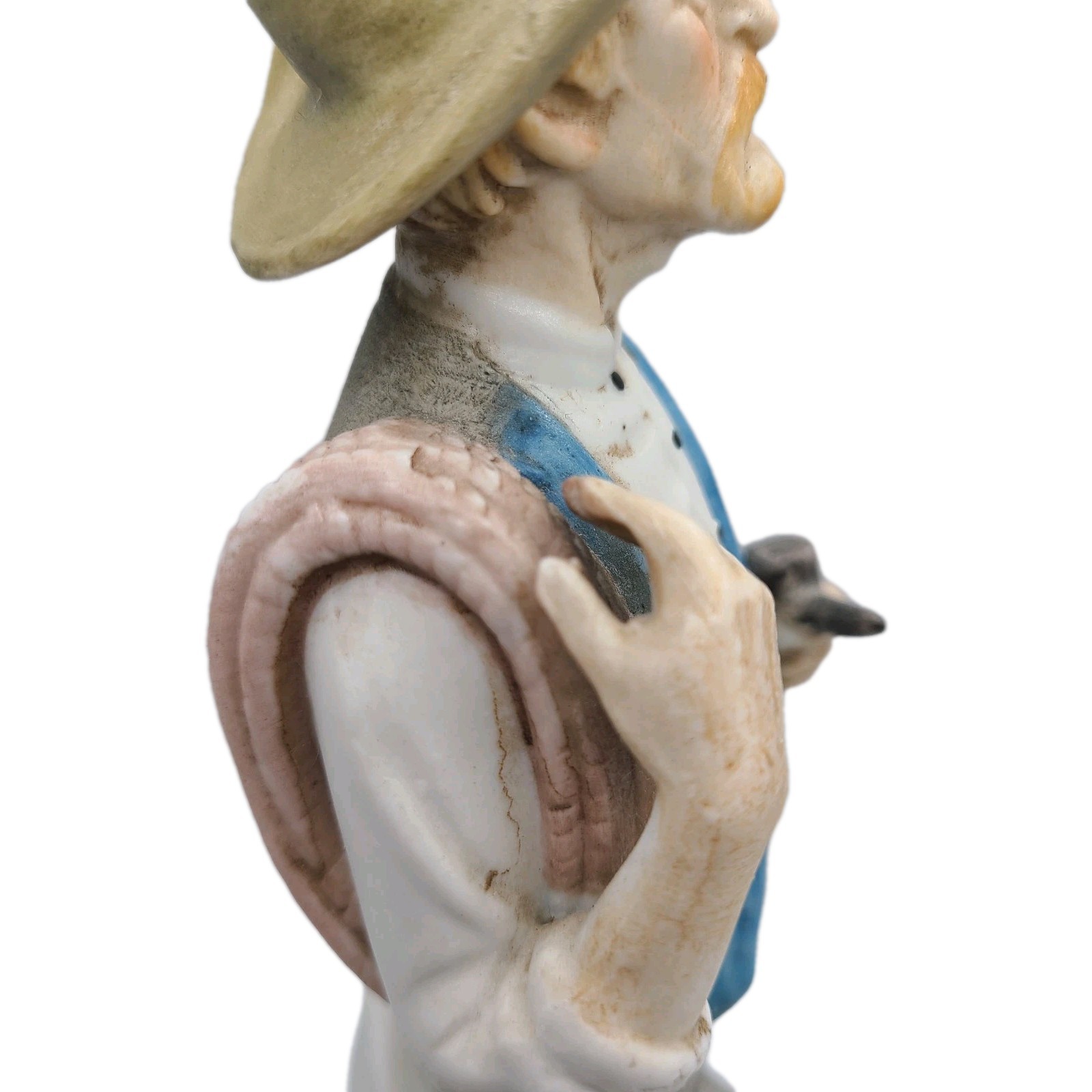 Norleans Old Fisherman Figurine Smoking A Pipe Anchor Dock Lines Hand Painted