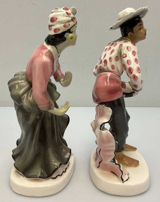 VTG 1957 Porcelain #169 Geo. Z. Lefton Signed Calypso Dancing Couple Figurines