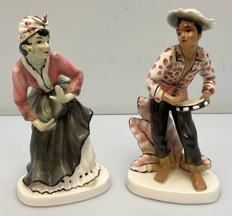 VTG 1957 Porcelain #169 Geo. Z. Lefton Signed Calypso Dancing Couple Figurines
