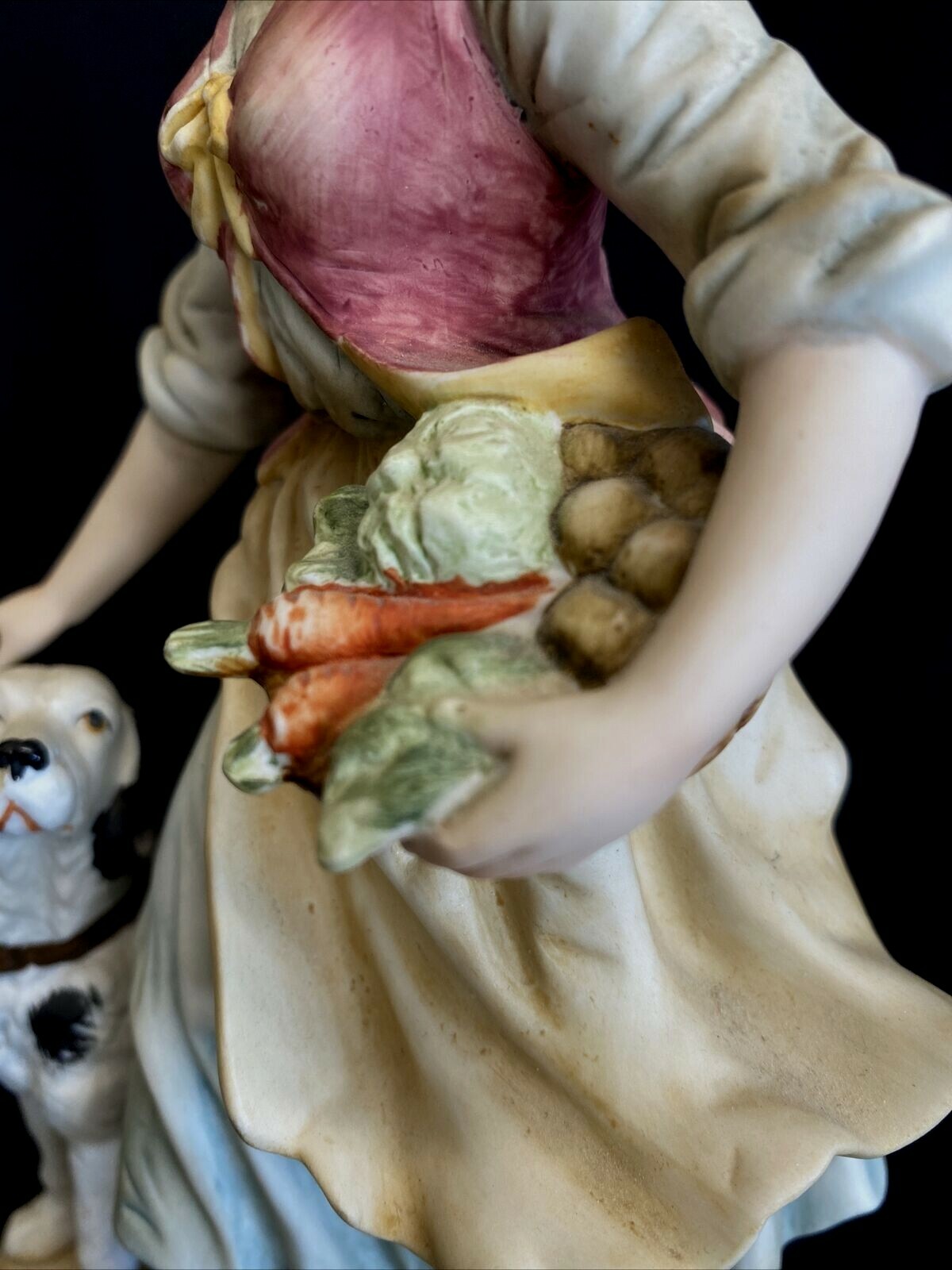 Ethan Allen Traditional Interior Design of a Girl with a Dog Figurine 10″ tall