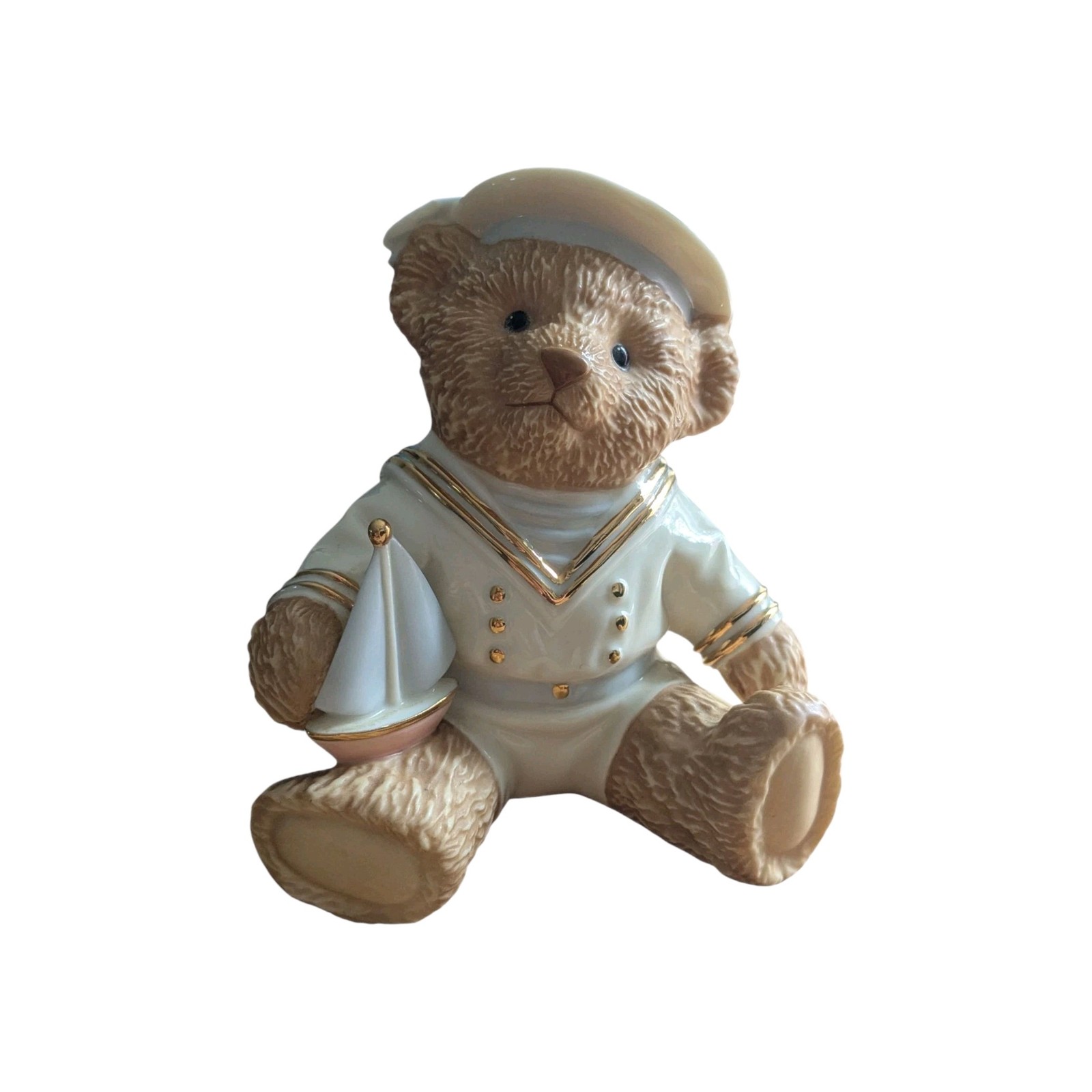 Lenox Teddy Bear “First Mate” Sailor Boy 5″ Figurine Baby 24K Gold Accents Asis