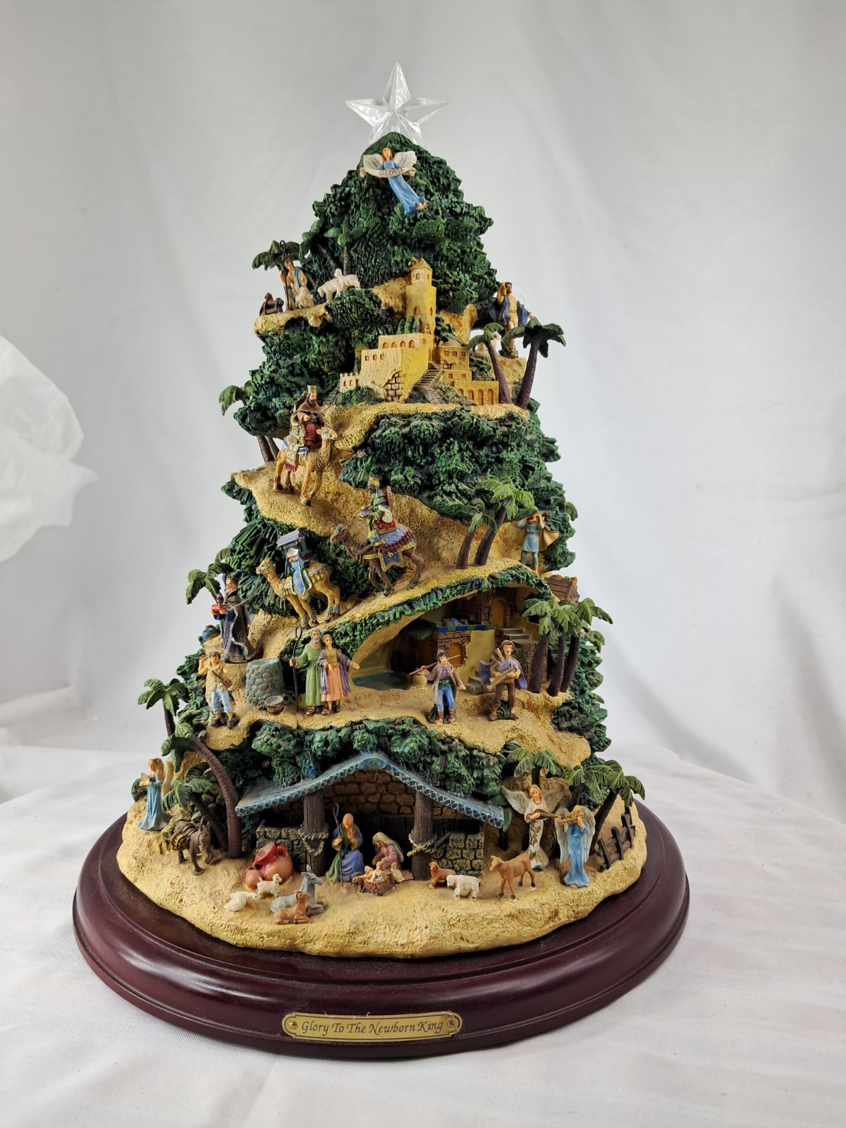 Thomas Kinkade Glory to the Newborn King Illuminated Nativity Tree Musical
