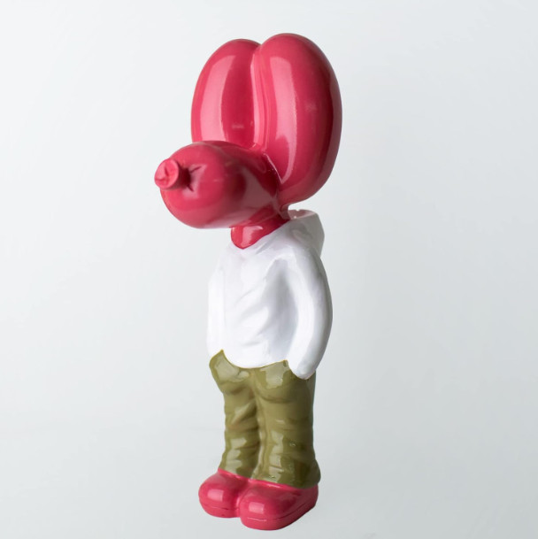 Mr Cool Balloon Dog Sculpture Art Resin for Living Room Desktop Decoration, Pink