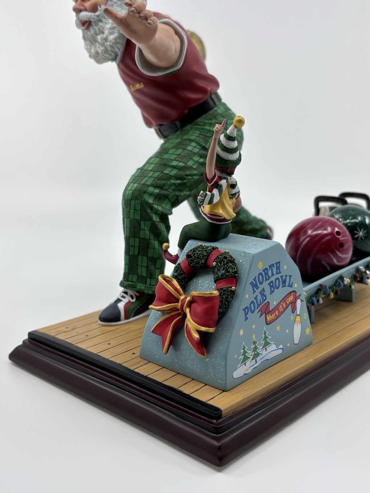 RARE Danbury Mint Bowling Santa Christmas Figurine