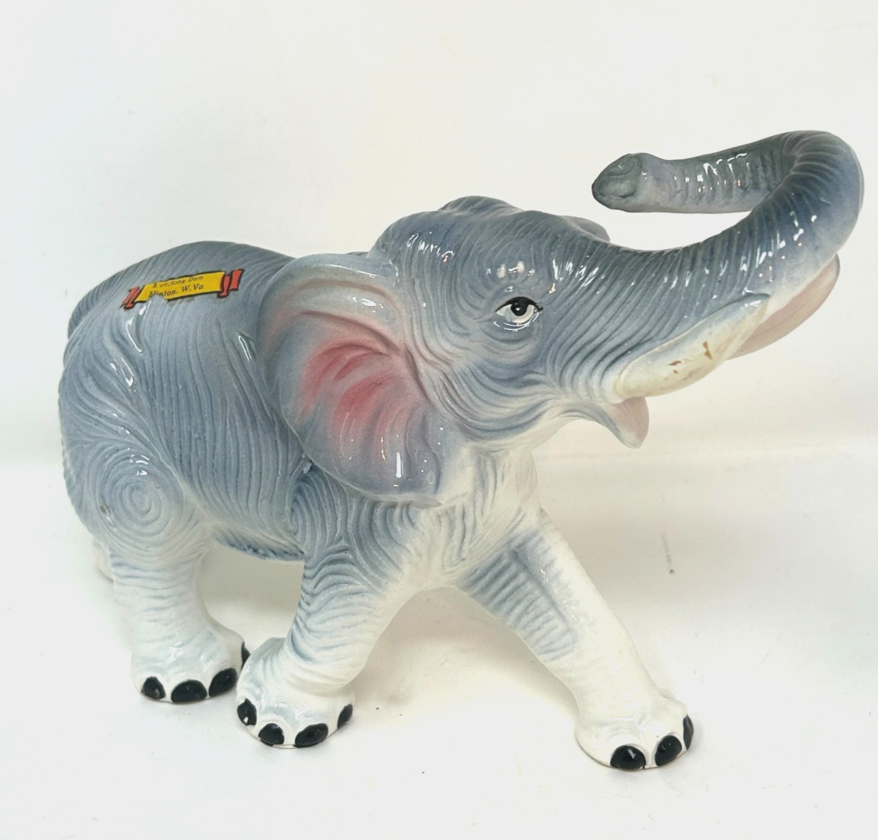 Bluestone Dam Hinton W.Va elephant souvenir west virginia tourist 1960s ceramic