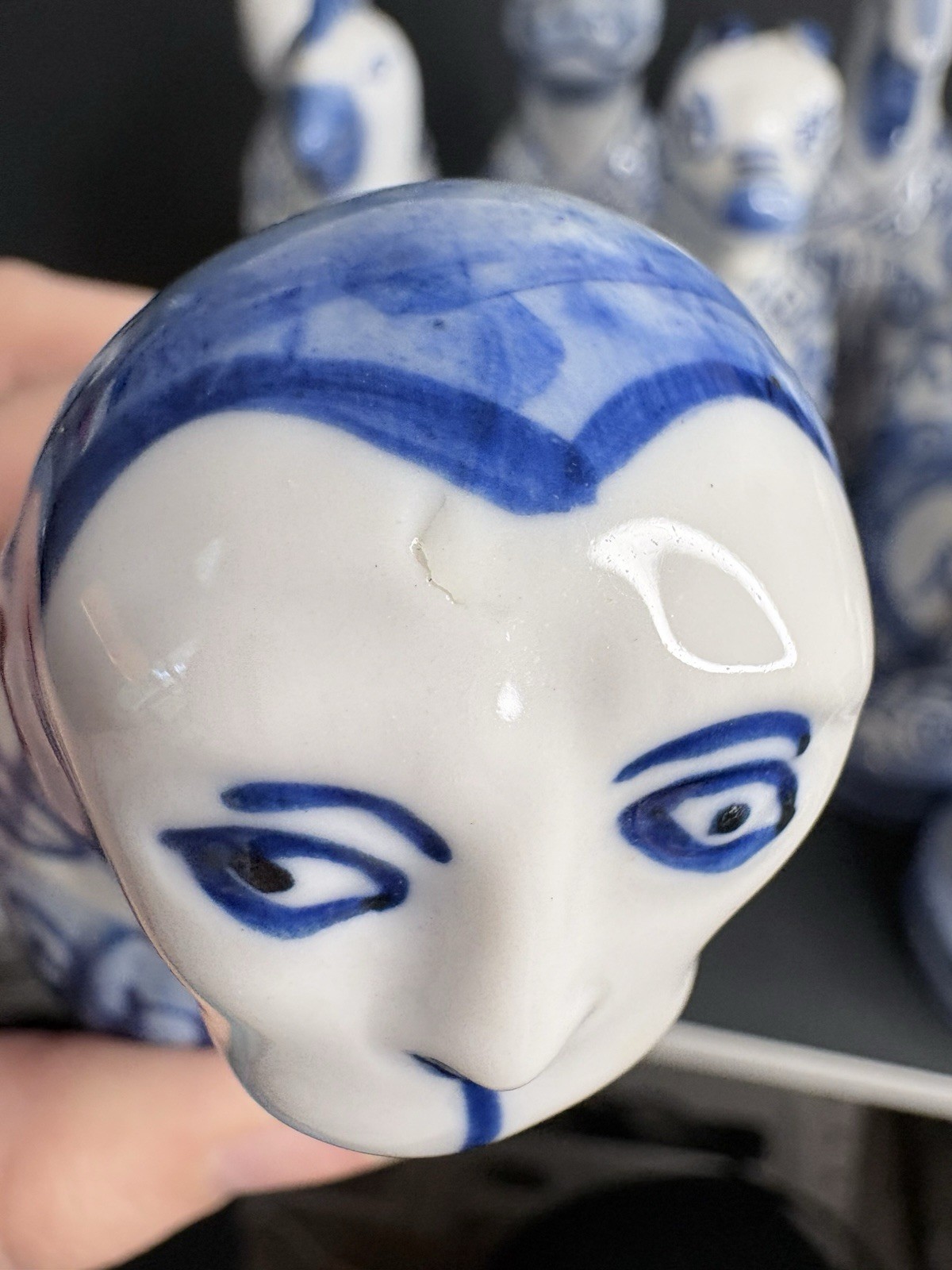 Vintage Porcelain Chinese Zodiac Statues By Andrea by Sadek Blue and White Set